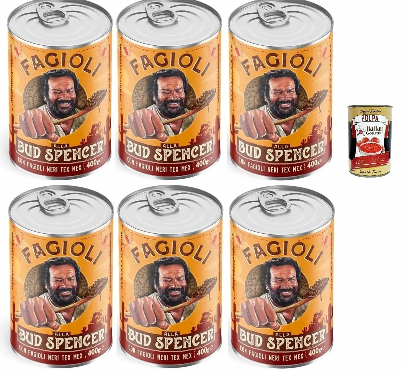 Frijoles Tex Mex Bud Spencer, Bud Power- Frijoles Tex Mex Bud Spencer listos para degustar 6 x 400 g+ Italian Gourmet polpa 400g