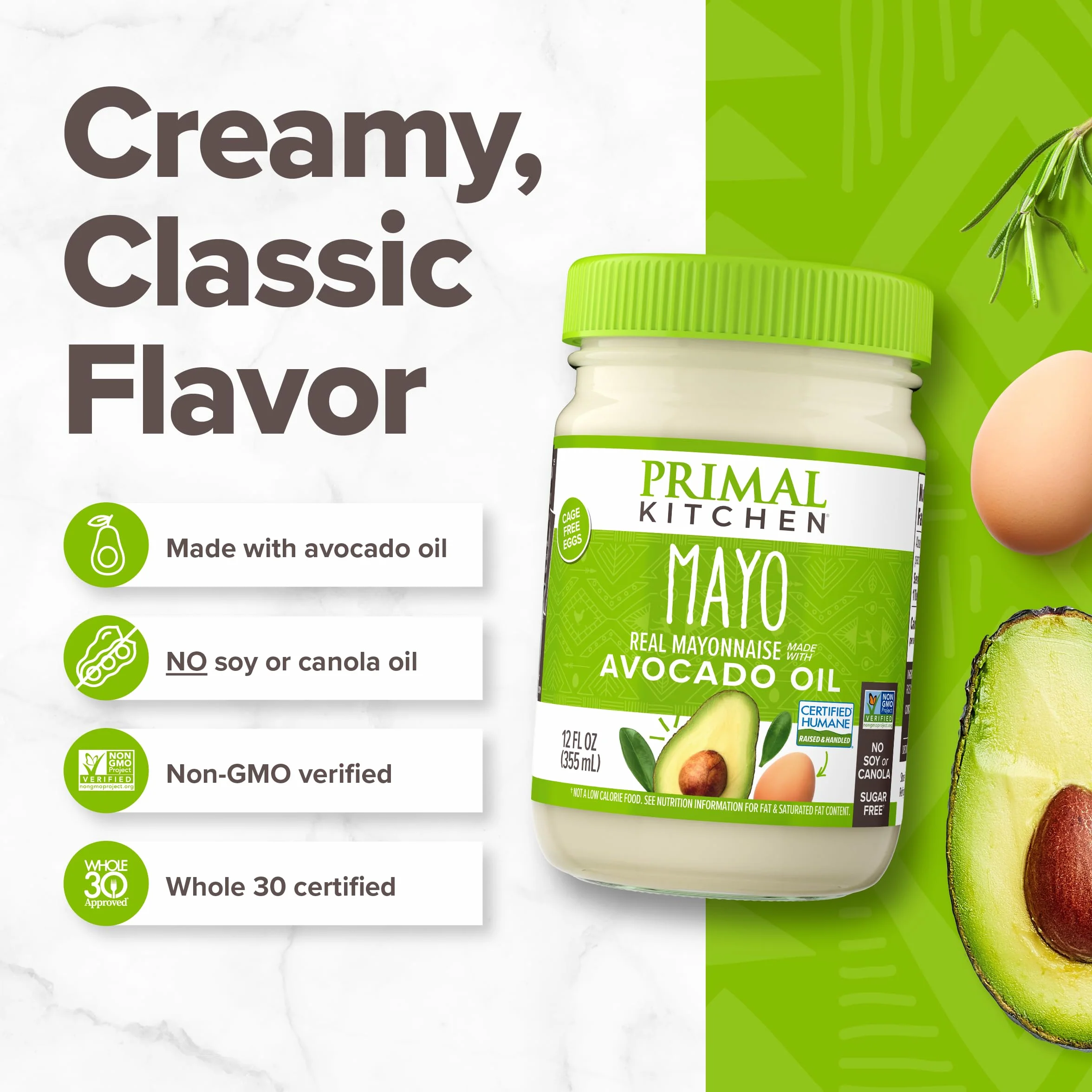 Primal Kitchen - Mayo hecho con aceite del aguacate - 12 oz.