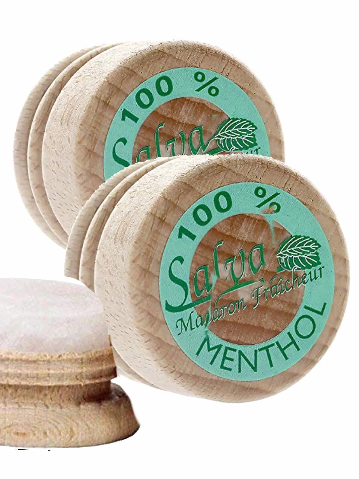 Cooper Salva Mentol Macaron Fraîcheur - Lote de 2 productos a base de mentol que alivian la migraña y el dolor de cabeza (7 g), diseño en forma de macaron