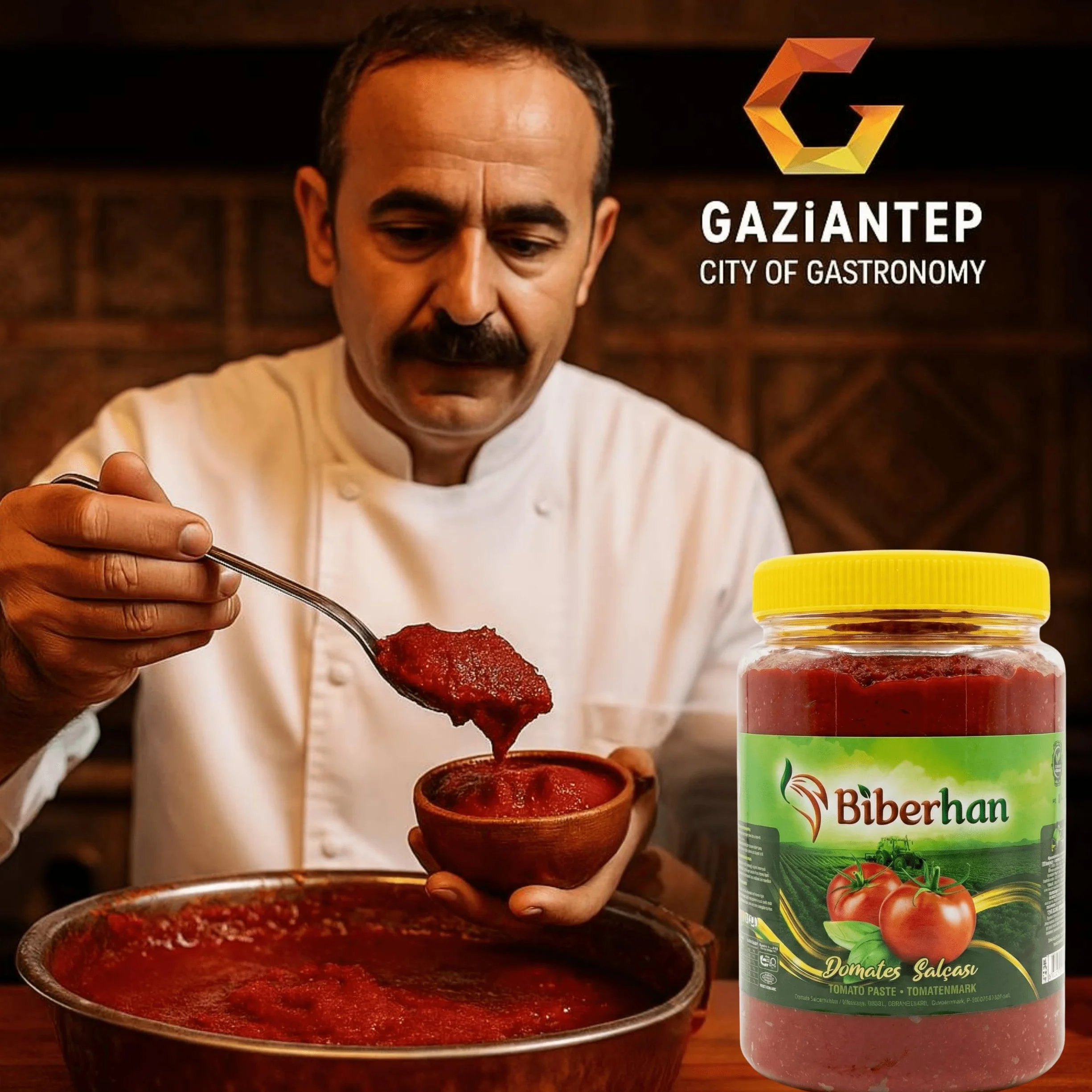 Premium Pasta de Tomate 1000g – Secado al Sol en Gaziantep (Ciudad UNESCO) – Natural, Concentrada, Sin Aditivos, Sabor Intenso y Tradicional