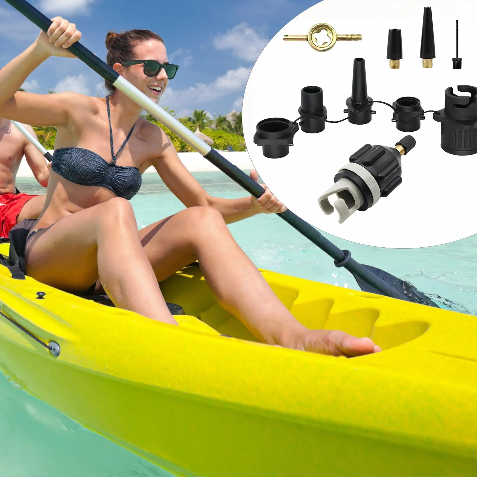 Adaptador Inflador Paddle Surf 8 Piezas Set Compresor Accesorios Hinchable