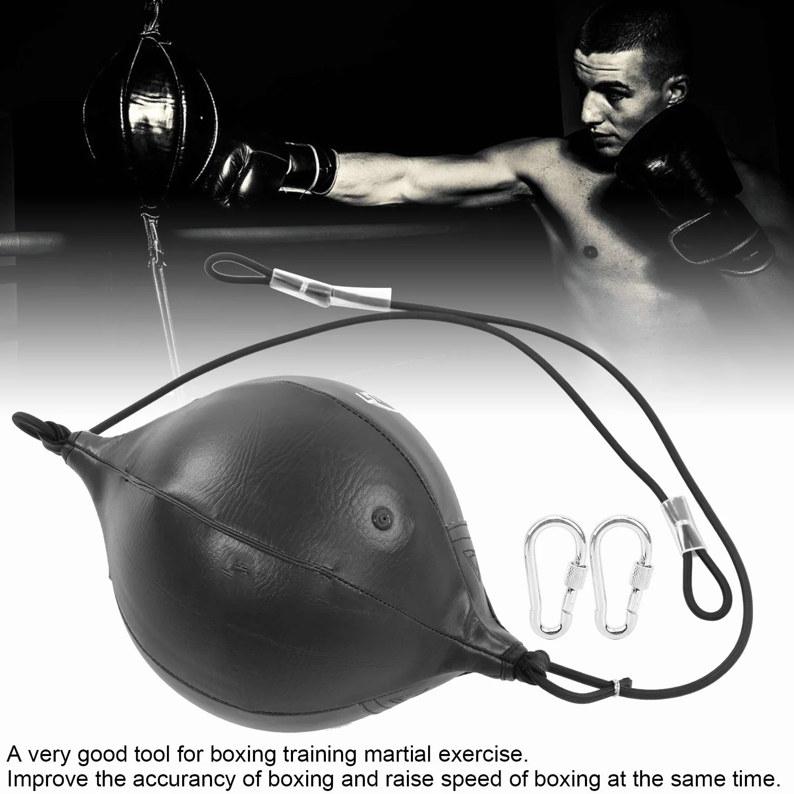 Saco de boxeo inflable de poliuretano 20 cm, doble extremo, giratorio, para muay thai entrenamiento