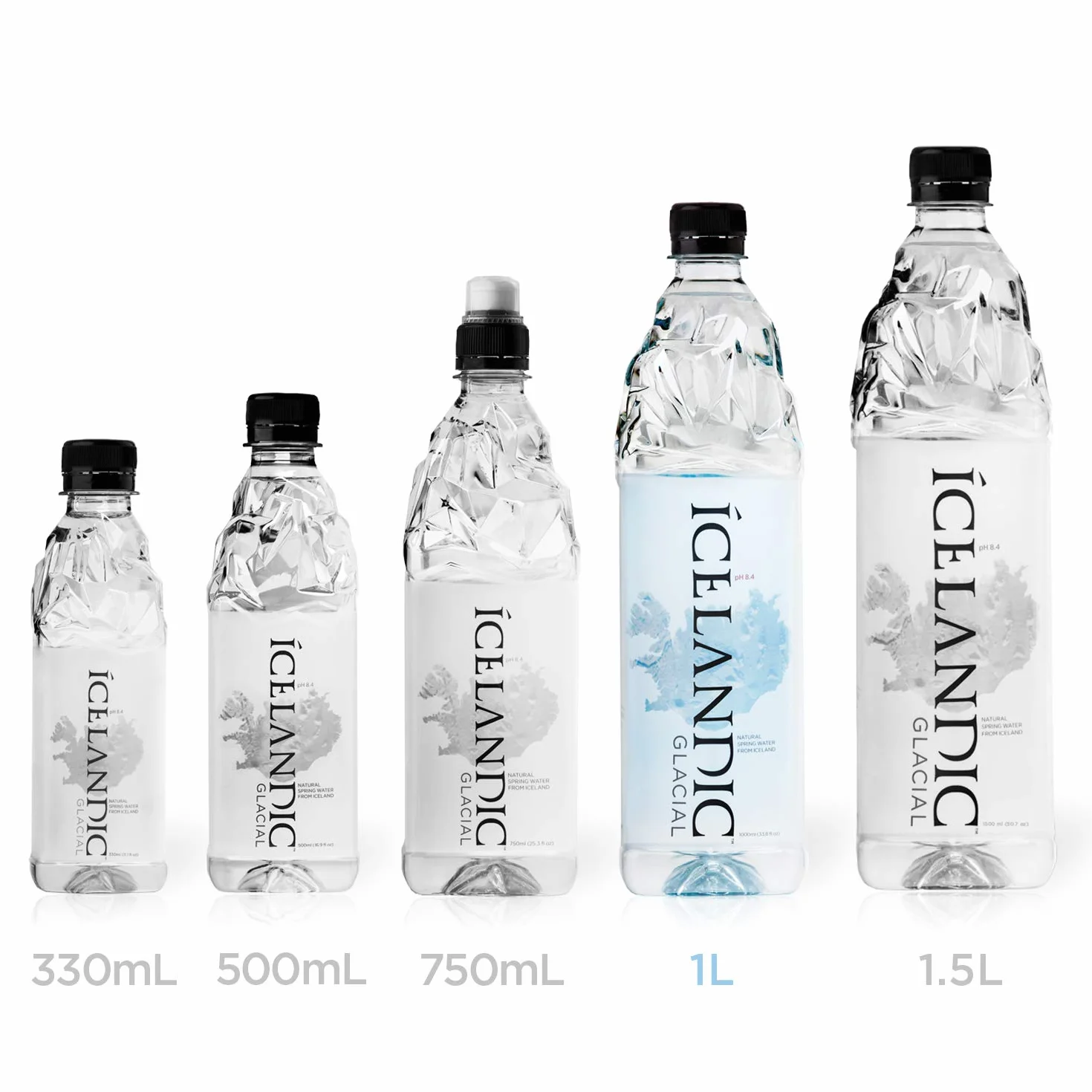 Icelandic Glacial Agua Premium Sin Gas 1L Botellas de PET Reciclado x 12 Por Paquete – Alcalina/Bajo pH, Empaque Reciclado, Sin BPA, Carbono Neutral desde el Manantial Islandés. Bajo Contenido de TDS.