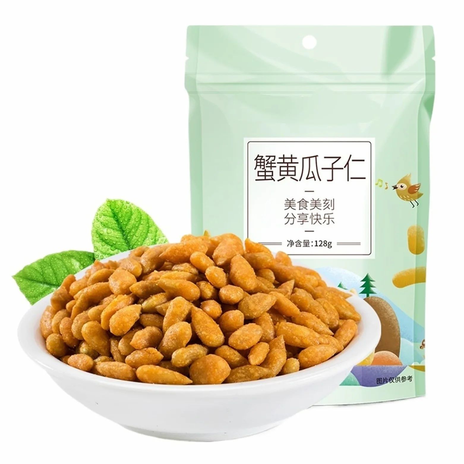 128 g de semillas de girasol con sabor a huevas de cangrejo, saladas, fragantes y crujientes con un rico sabor a cangrejo. Nueces Y Aperitivos.(4bag)