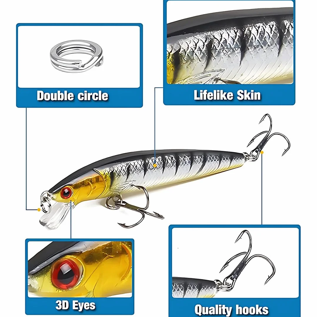 Señuelos Pesca Metal Cebos Artificiales Trucha Perca Lucio 5 Piezas