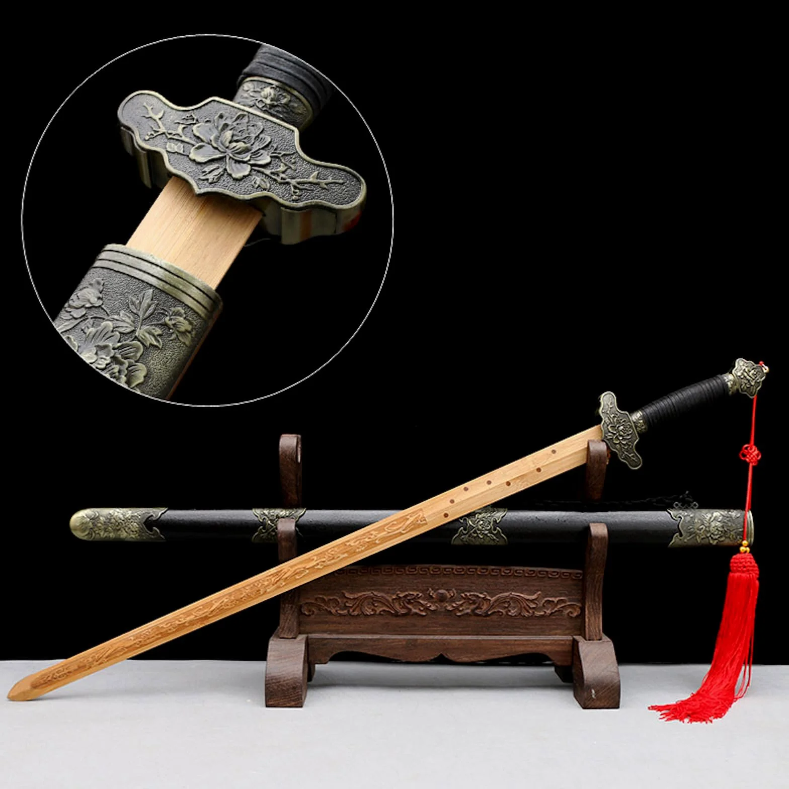 Espada de Madera Tai Chi 102cm con Vaina para Artes Marciales
