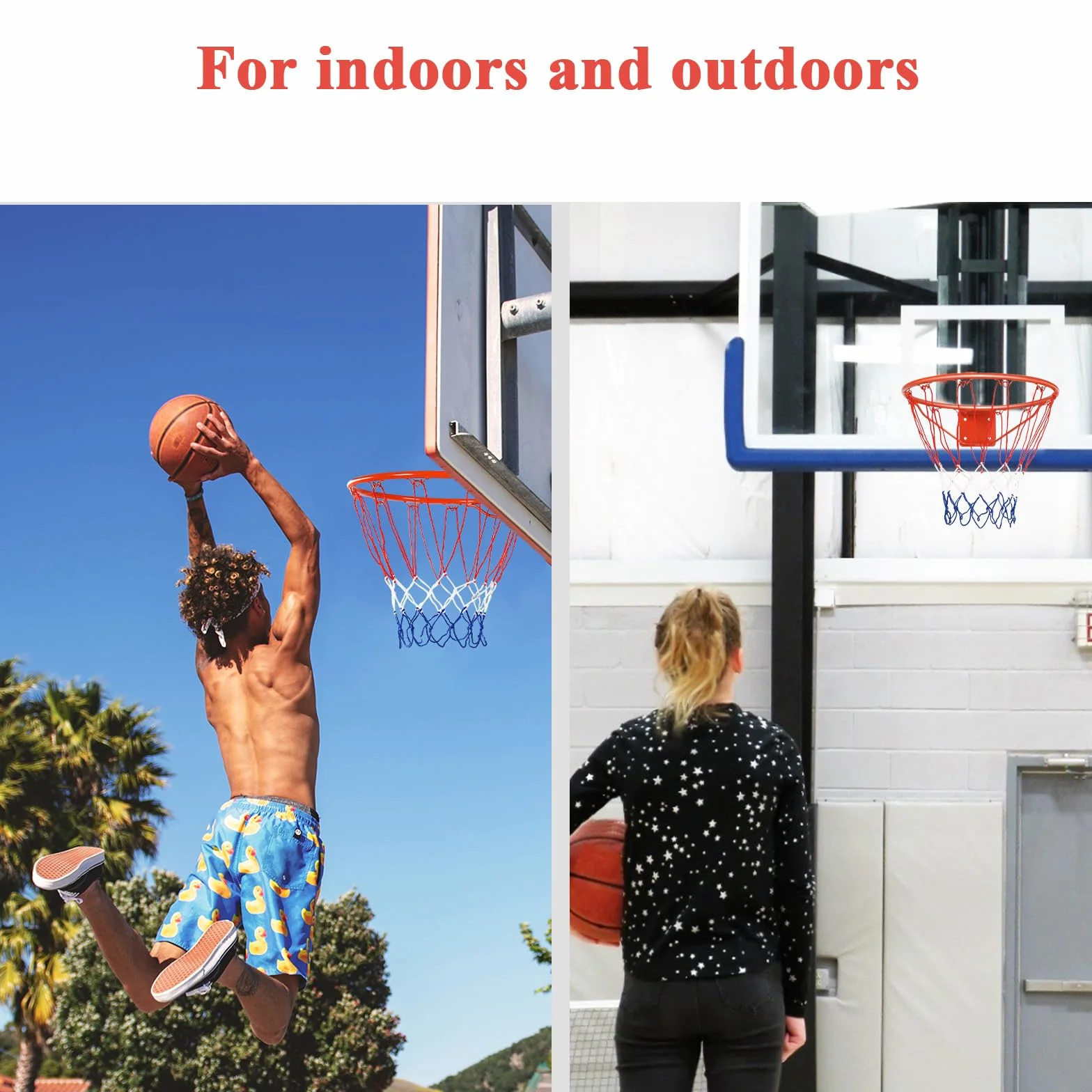 LIFEZEAL Aro de Baloncesto 45 cm, Canasta con Red de Nylon, Equipo Deportivo