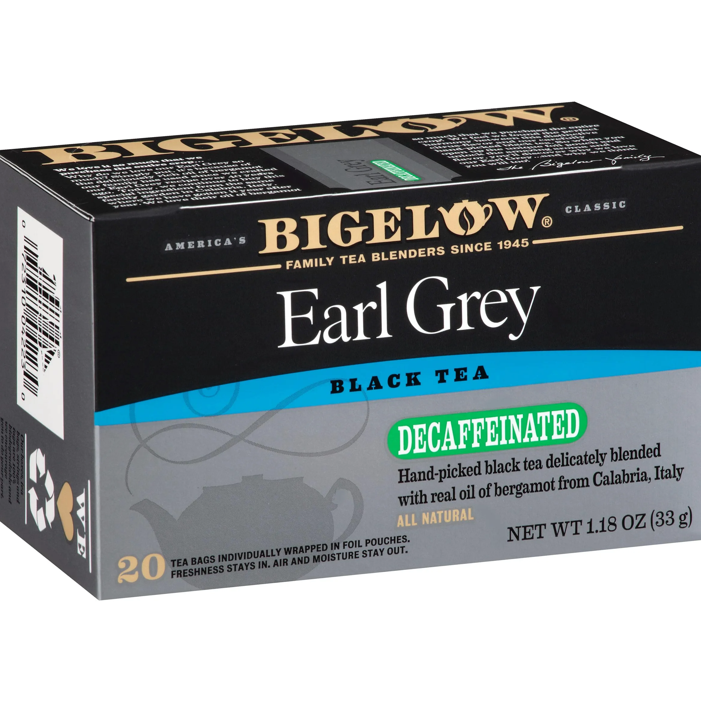Bigelow Decaffeinated Earl Grey Tea, 20-Count Boxes (Pack of 6)
