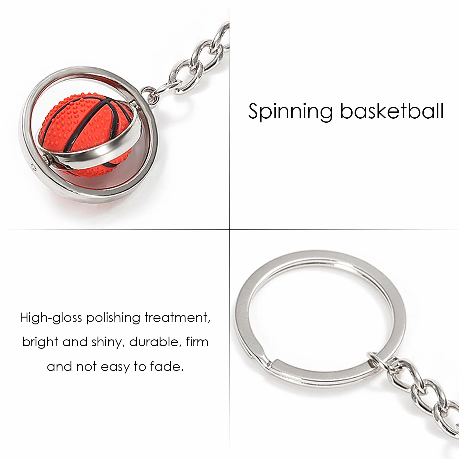 Llaveros de Baloncesto Metálicos 2 Piezas, Llaveros Personalizados Creativos para Niños