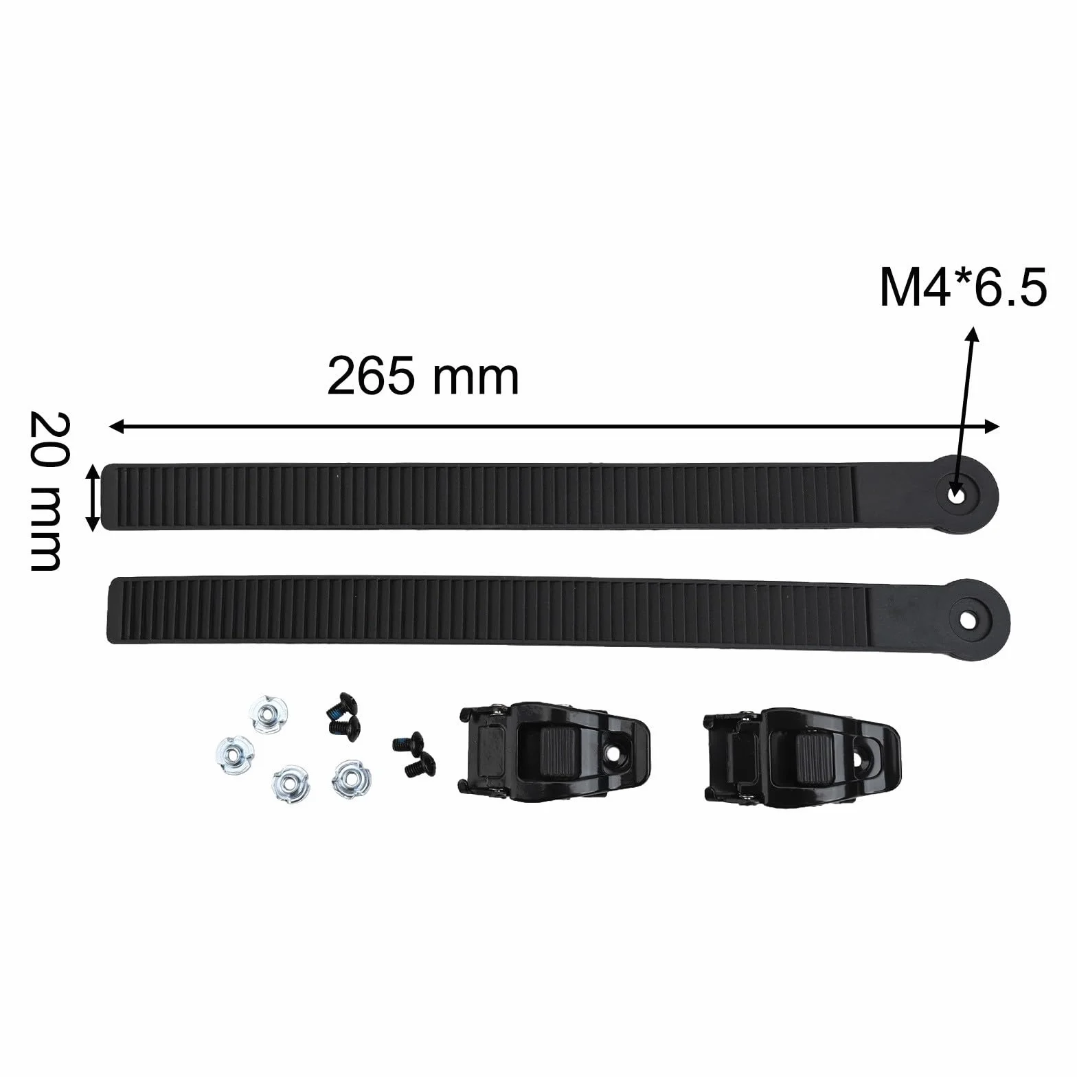 Hebillas de encuadernación para snowboard y patines 265 x 20 mm