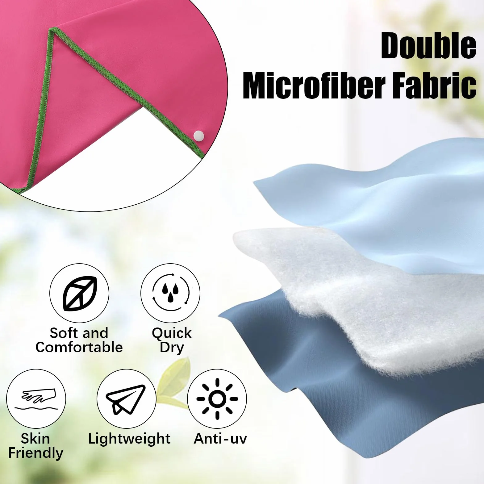 Poncho Toalla Adulto Hombre Mujer de Microfibra Extra Largo Secado Rápido Ligero Tamaño Universal para Natación Playa