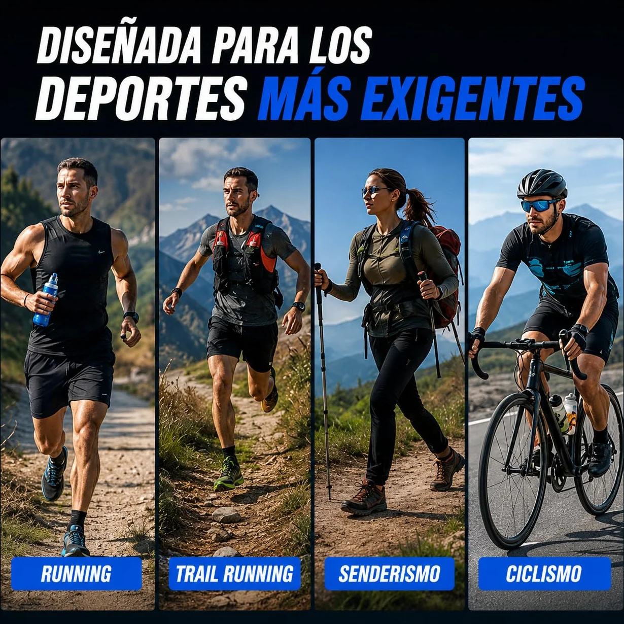 Pack de 4 Soft Flask 250ml y 500ml Botella Plegable Agua Running TPU Libre BPA Válvula Antigoteo