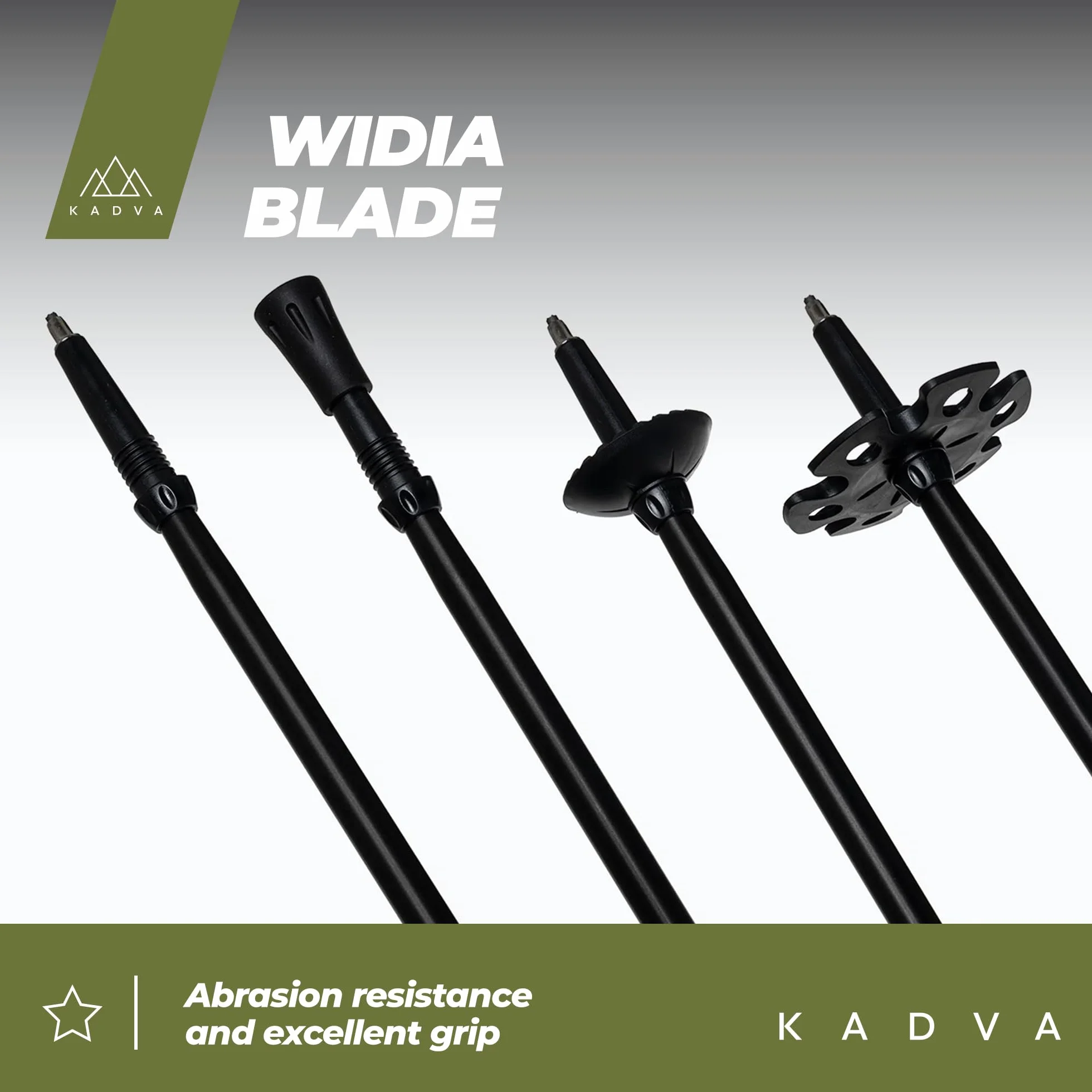 KADVA Bastones de Trekking SAJAMA Azul Ajustable 65-135 cm Mango Polipropileno TPR Espuma EVA Aluminio Resistentes