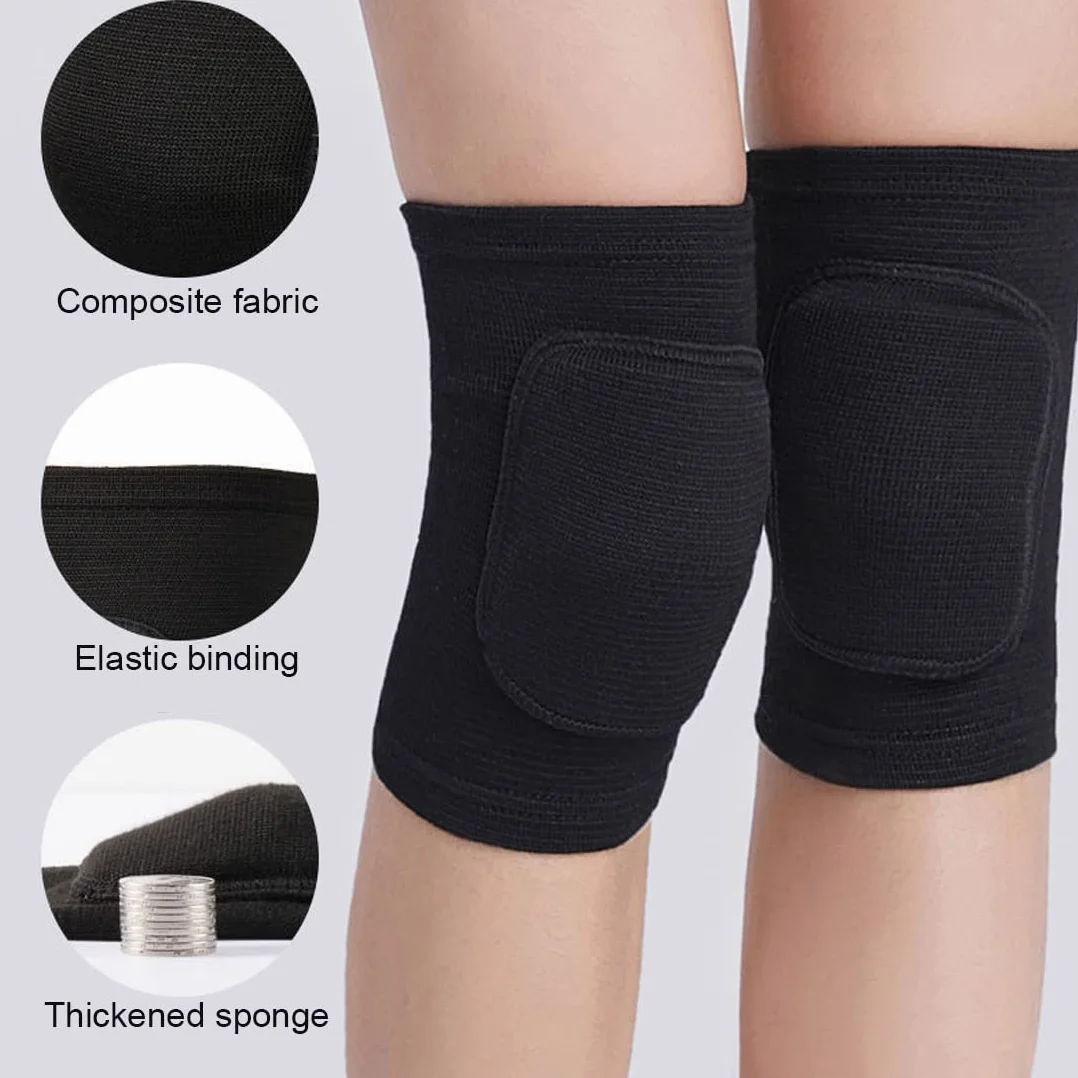 Rodilleras Elásticas Antideslizantes Paquete de 2 para Danza, Fútbol, Voleibol, Baloncesto, Yoga