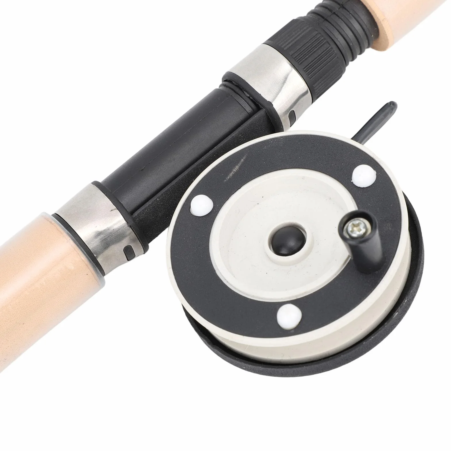 Combo de Caña de Pescar y Carrete Telescópica Fibra de Vidrio Plástico Nailon Metal Mango EVA