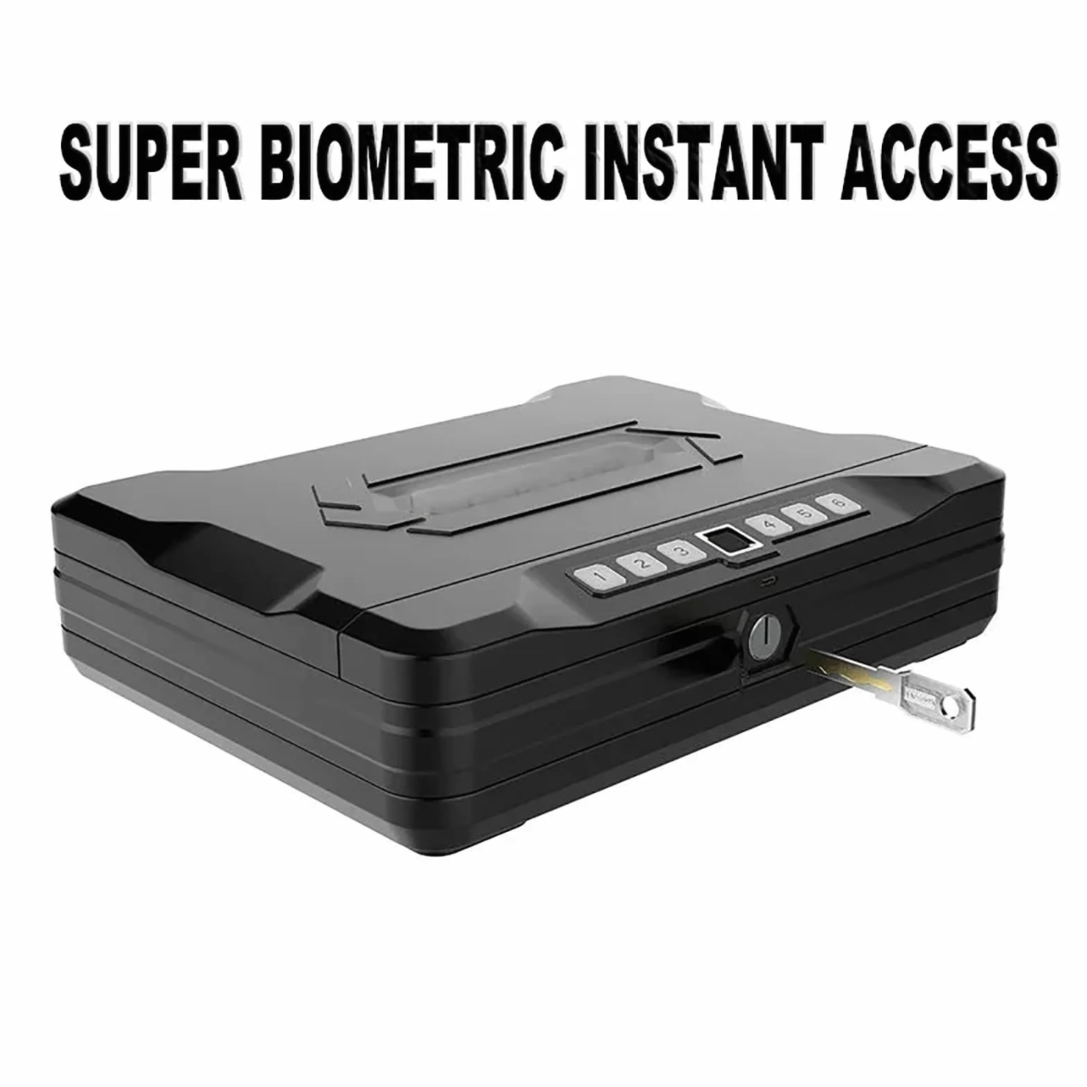 Caja Fuerte Biométrica para Armas y Dinero, Pequeña con Contraseña y Huellas Dactilares