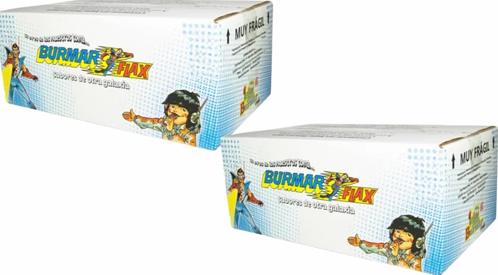 PACK 2 - Polo Flax Burmar 135 ml | Caja 48 Unidades | Golosina Líquida para Congelar | Sabores Cola, Lima, Naranja, Limón, Fresa y Tropical