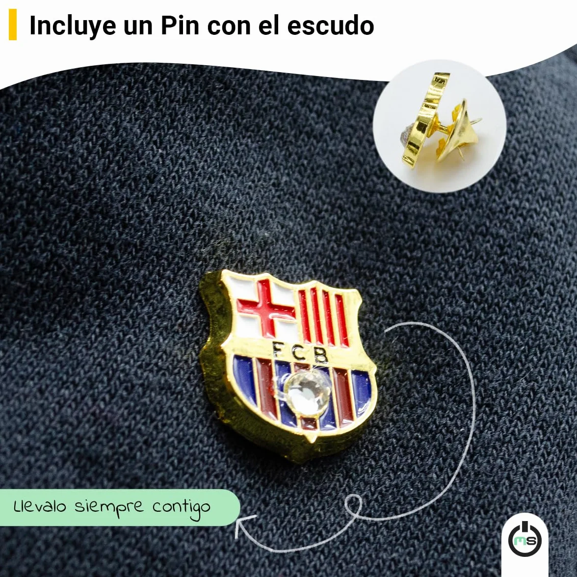 Llavero Oficial Barcelona FC Escudo Metálico Dorado 90 mm Accesorio Resistente para Llaves y Mochila