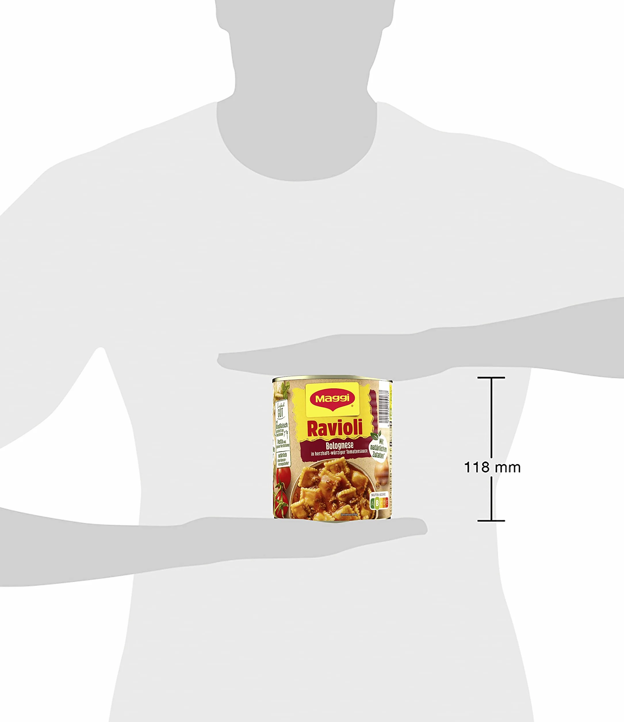 MAGGI Ravioli Boloñesa - Delicioso plato preparado con carne picante, olla y microondas, comida ideal para festivales, 1 unidad (800 g)