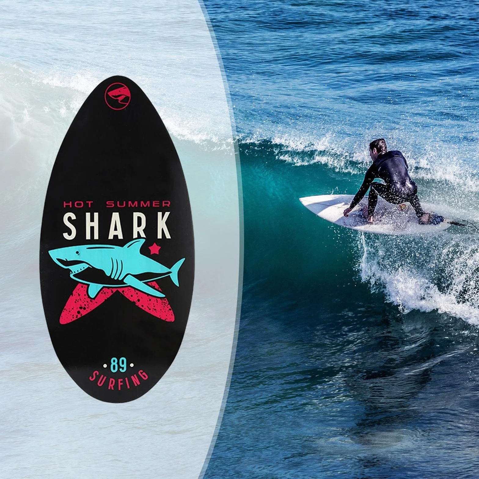 F Fityle Skimboard 35 Pulgadas Tabla de Arena de Playa Alto Brillo para Principiantes