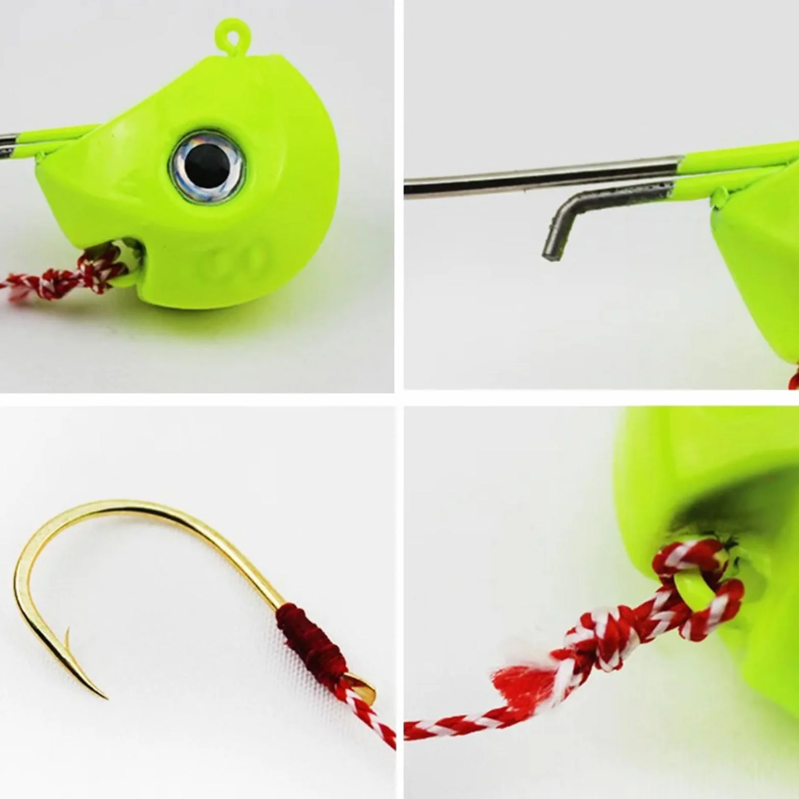 Anzuelos de Pesca con Cabeza de Metal 40g 60g 80g 100g Un Solo Gancho Accesorios Barco Pesca Mar Rojo 80g