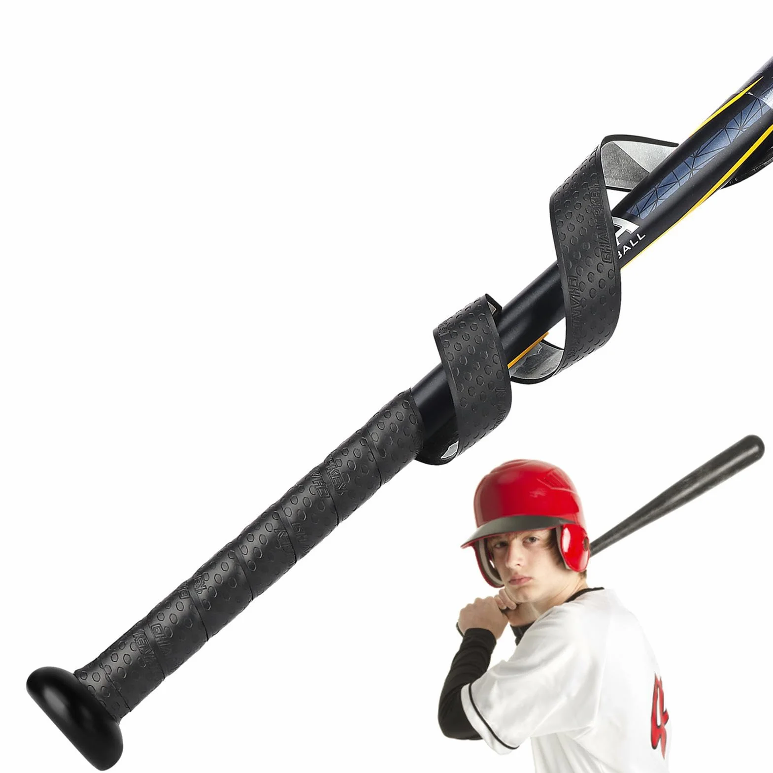 Cinta de agarre para bate de béisbol, antideslizante, 1 m, precortada, sensación seca