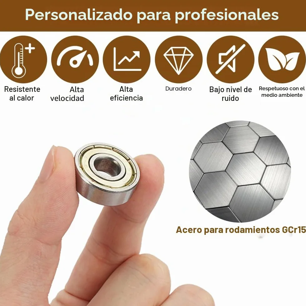 608ZZ Rodamientos de Bolas 8x22x7 mm Acero al Carbono Cojinetes para Monopatines Scooters Patines en línea