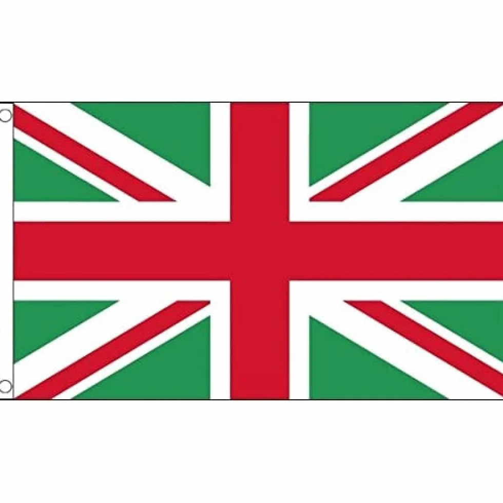 AZ FLAG Bandera Union Jack 100% Poliéster 150x90 cm Verde Y Rojo