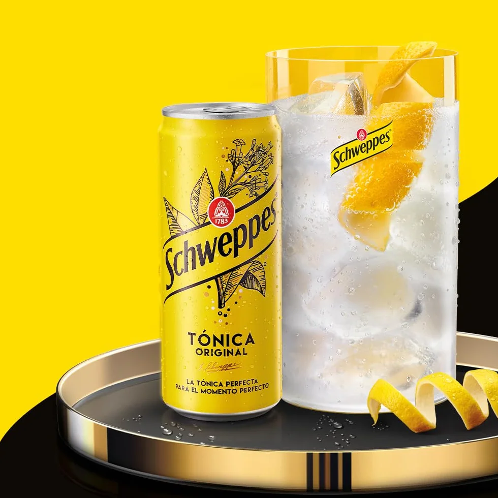 Schweppes Tónica Original, Bebida Refrescante - Lata, Pack 24 x 33 cl