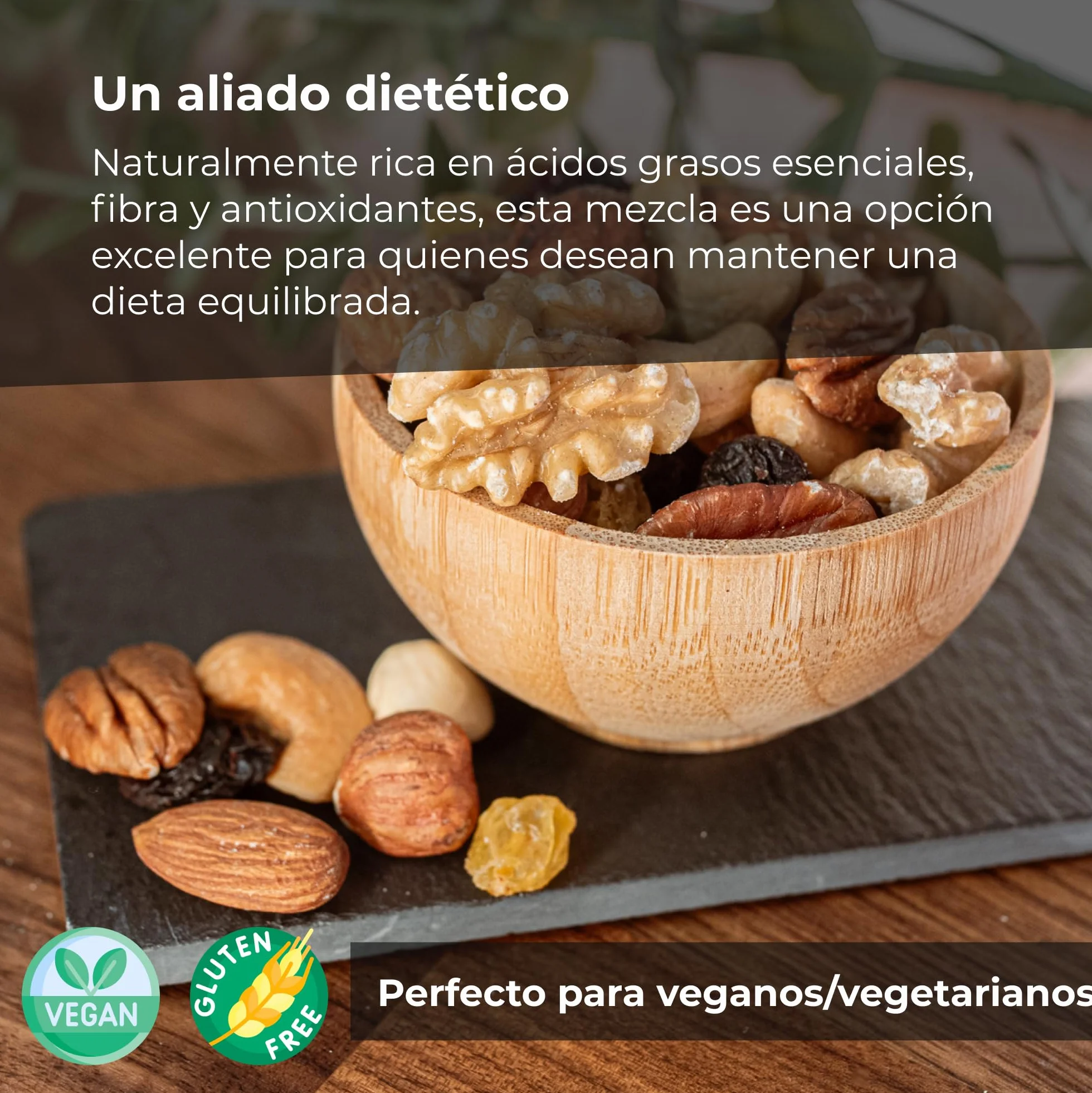Mezcla de Frutos Secos 1 Kg I Nueces Mixtas y Pasas | Snack Variado | Primera Calidad | Deshidratados, Crudos y Enteros | Mix de Frutos Secos 100% Naturales I vegetariano y vegano I no GMO I Dorimed