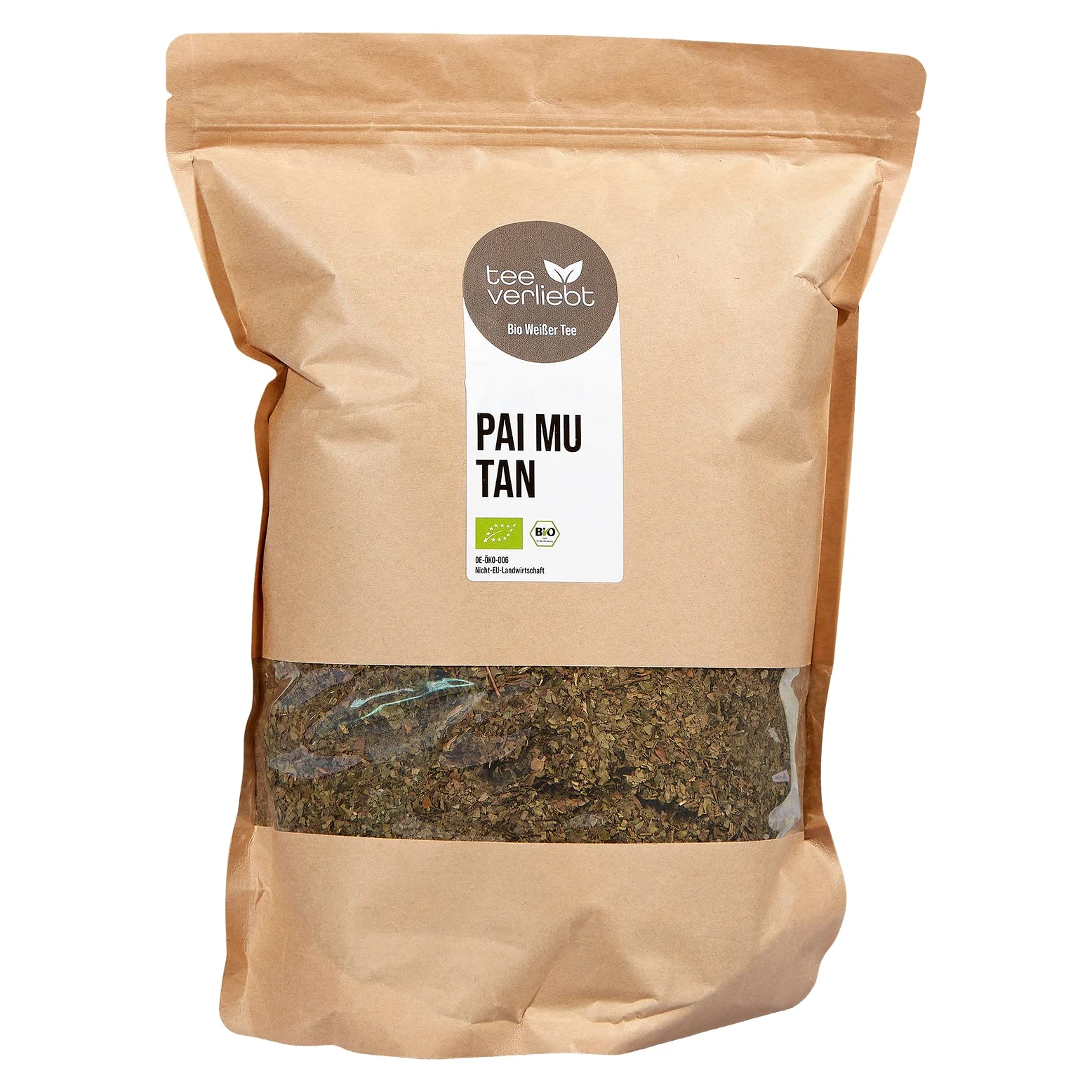 FRUTEG PAI MU MU TEA TAN DE TAN 1000 G CUT | Té blanco orgánico suelta hojas en rodajas de la agricultura orgánica controlada | Varias mezclas de té fresco | Té blanco Pai Mu Tan 1000G