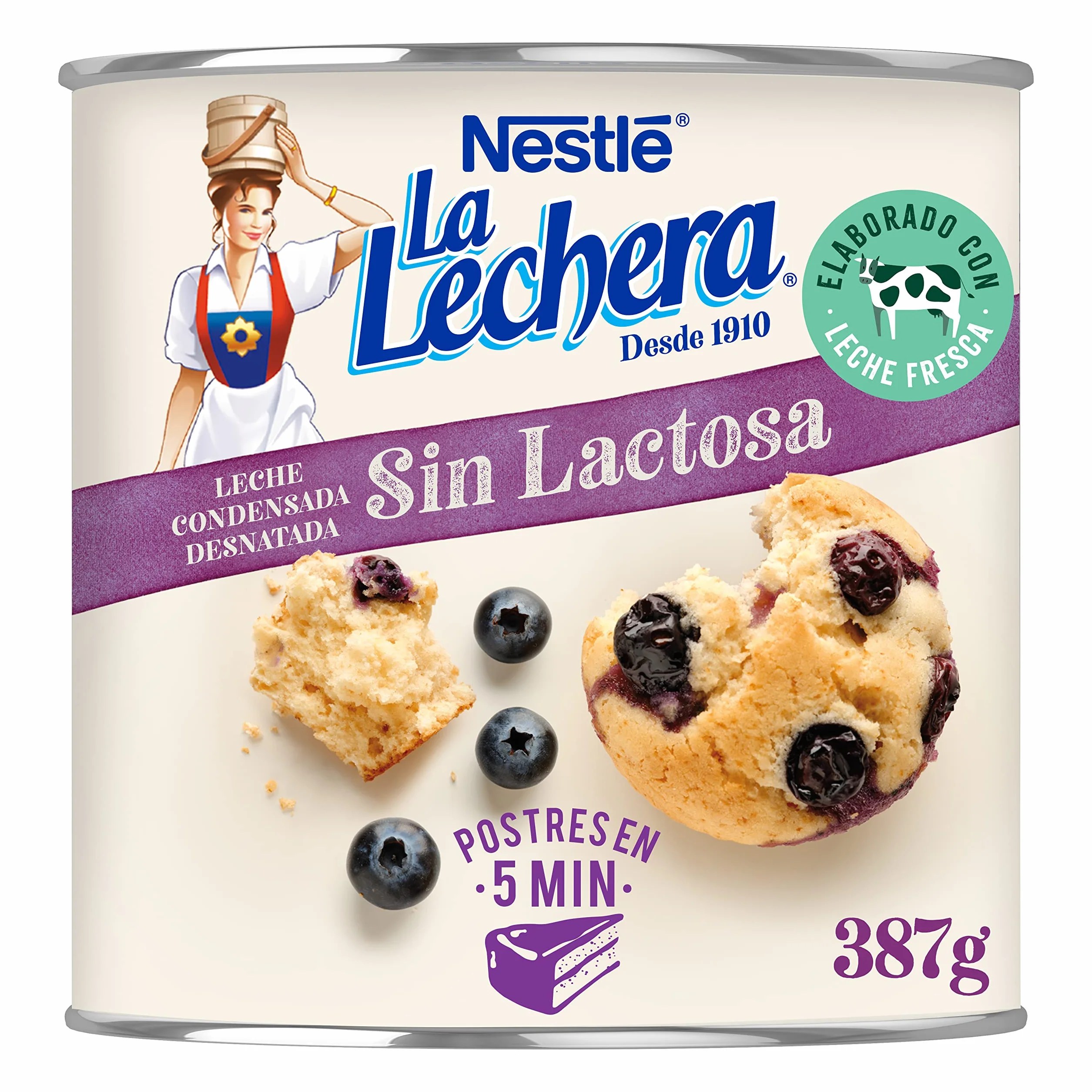 NESTLÉ LA LECHERA Leche condensada desnatada sin Lactosa 387 g