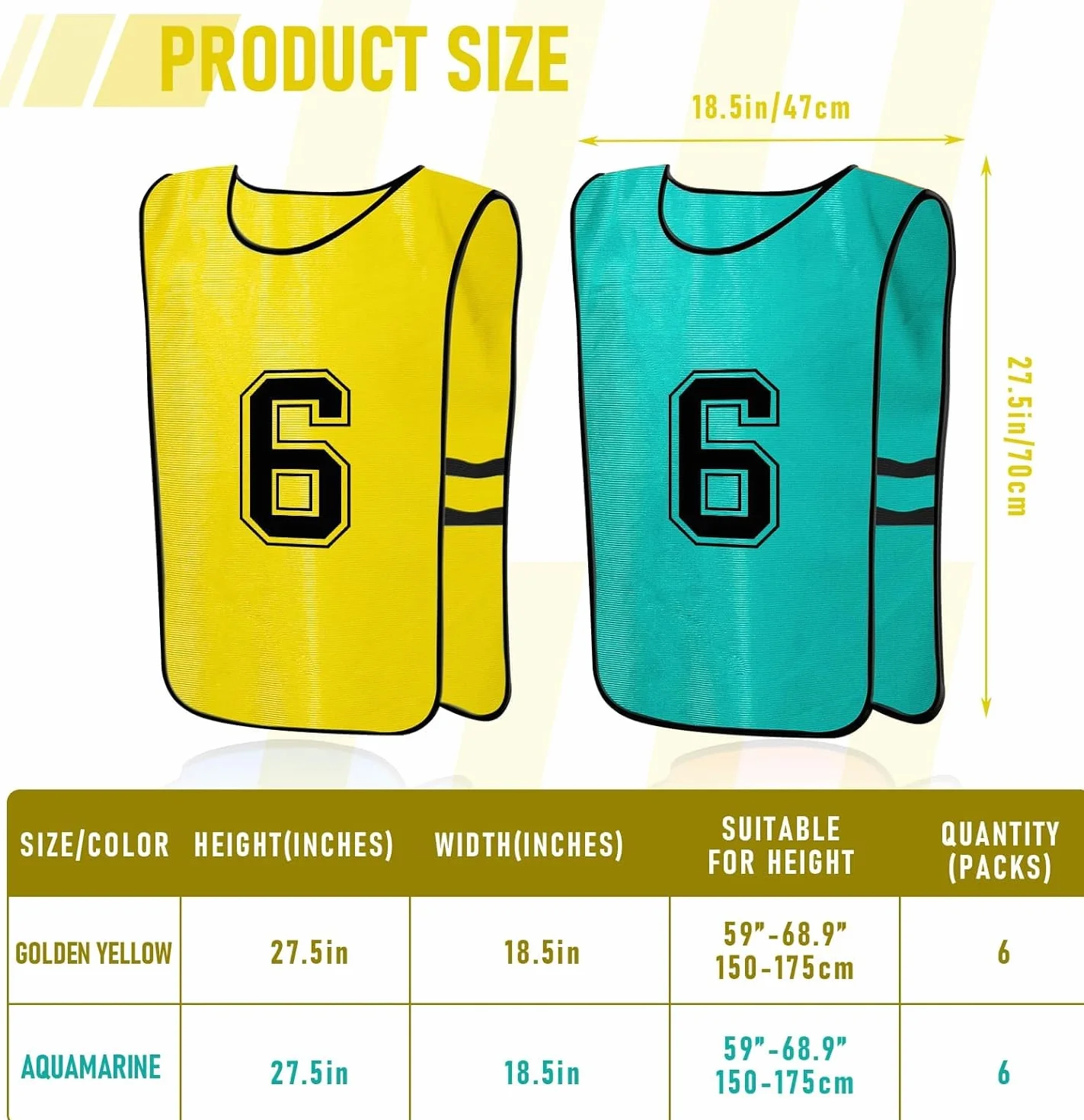 Pinnies de entrenamiento de fútbol 24 piezas, chalecos de práctica para jóvenes y adultos