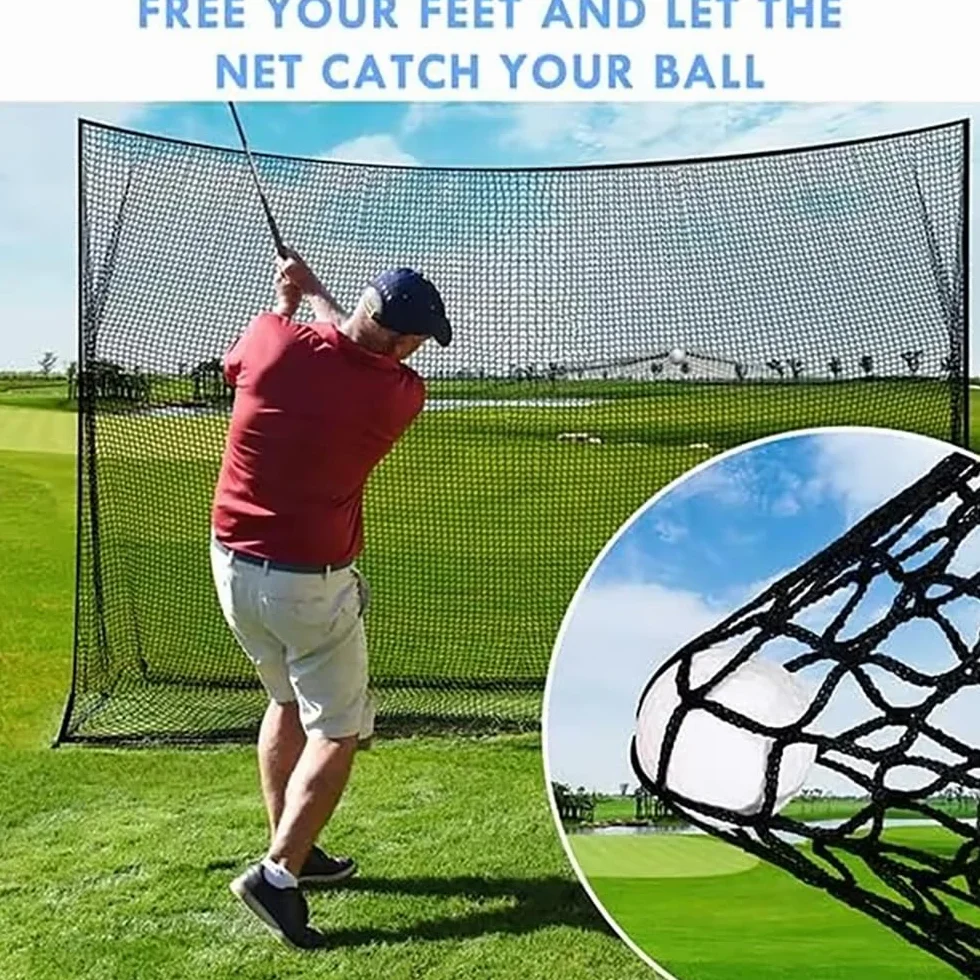 NEWFUN Red de Golf 3x3M Poliéster Negro Portátil Entrenamiento Jardín Interior Exterior