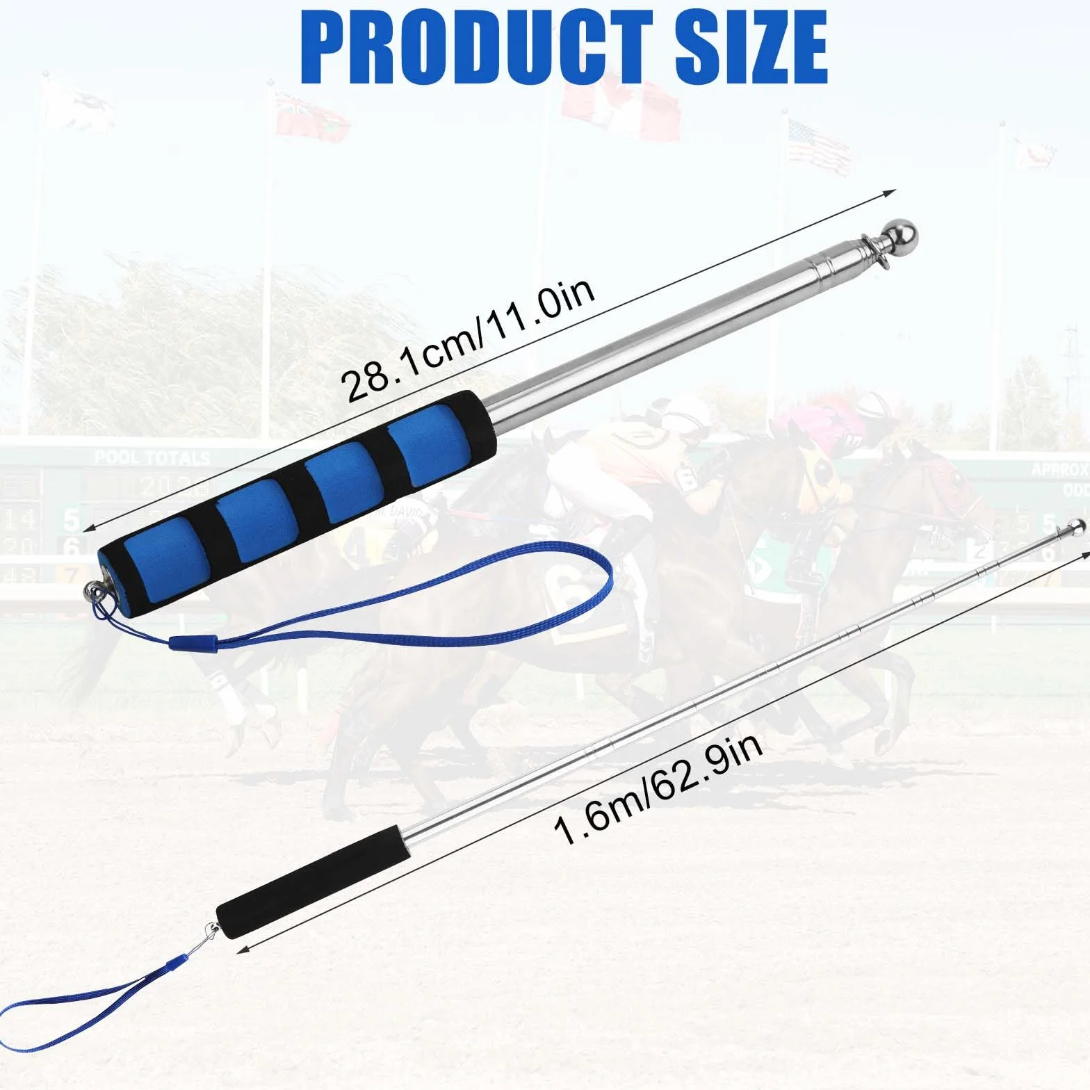 Horse Training Flag, Bandera de Entrenamiento con 1,6m Mástil Telescópico Equipo Entrenamiento Caballos