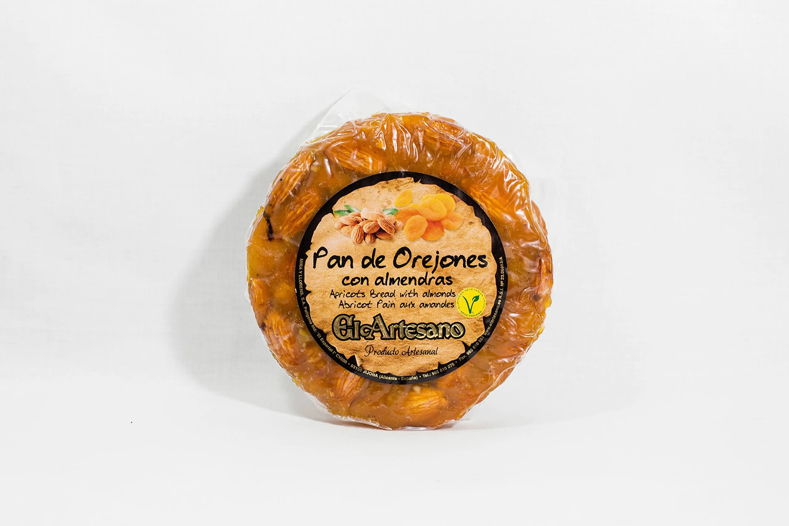 El Artesano - Pan de Orejón Redondo 200g, Elaborado con Orejones y Frutos Secos de Primera Calidad, Sabor Tradicional Intenso, Perfecto para Acompañar Quesos y Degustar como Snack Saludable
