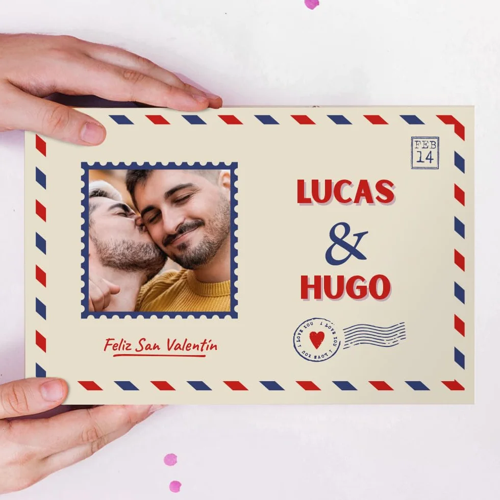 Transparent Gift Caja de Chuches Postal Personalizada con Foto y Textos. Cajas de Dulces. Regalos Originales para Mujer y Hombre. Regalos Personalizados para Parejas en San Valentín y Aniversario