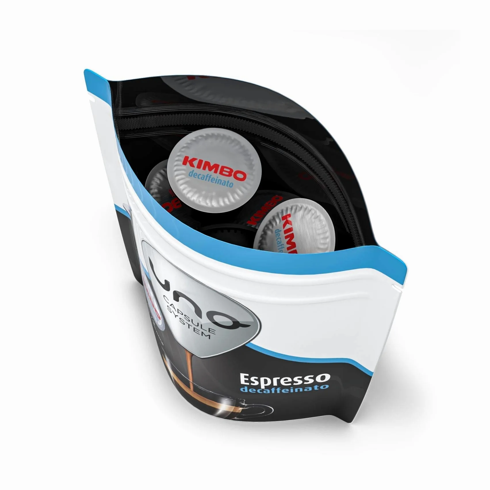 Kimbo Cápsulas de Café Espresso Descafeinado (Deca), Kimbo UNO System, 6 paquetes de 16 cápsulas (Total 96 Cápsulas)