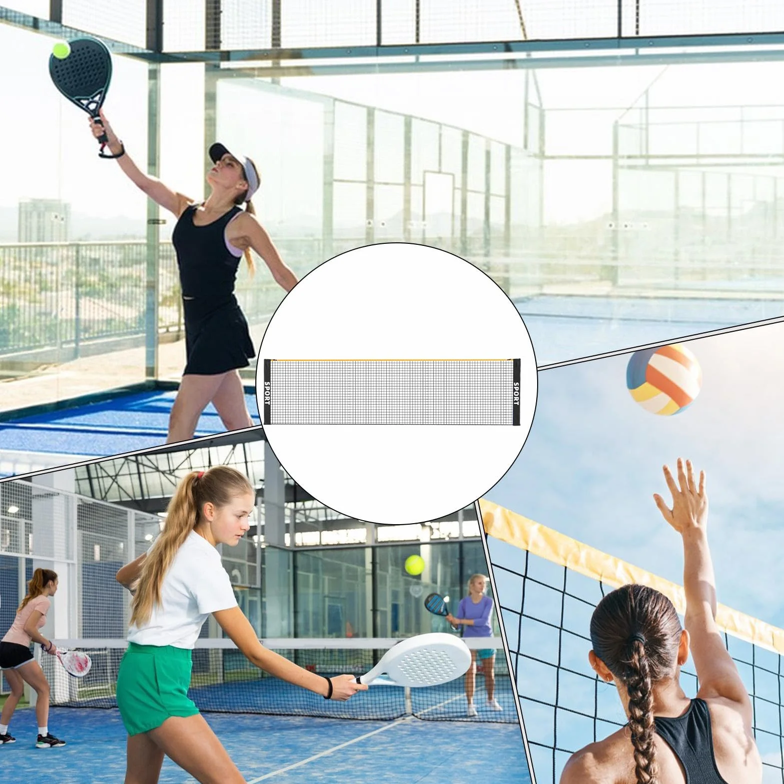 Red de Voleibol Portátil Plegable para Jardín, Playa, Bádminton y Pickleball