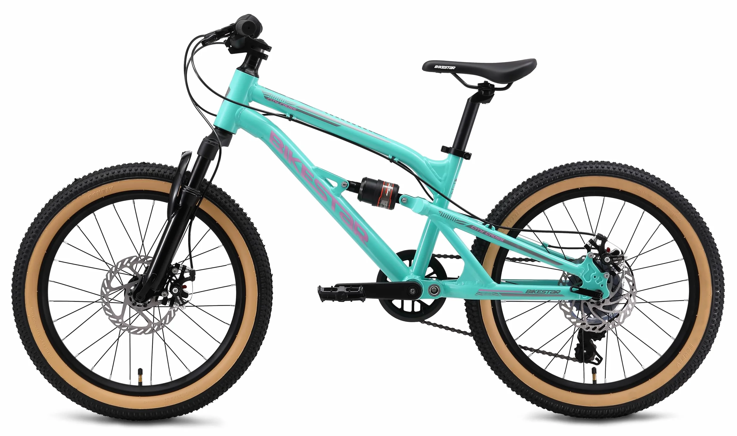 BIKESTAR Bicicleta de montaña Aluminio Suspensión Doble 20 Pulgadas 6 años Cambio Shimano 7 velocidades Freno de Disco niños
