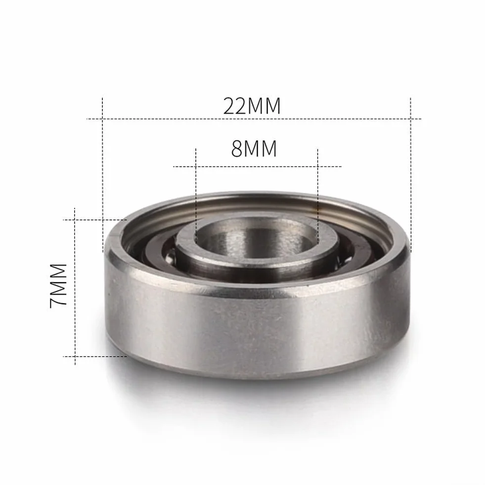 Rodamientos 608RS ABEC-9 ILQ-11 acero cromado 22mm para patines eje 8mm 8 unidades