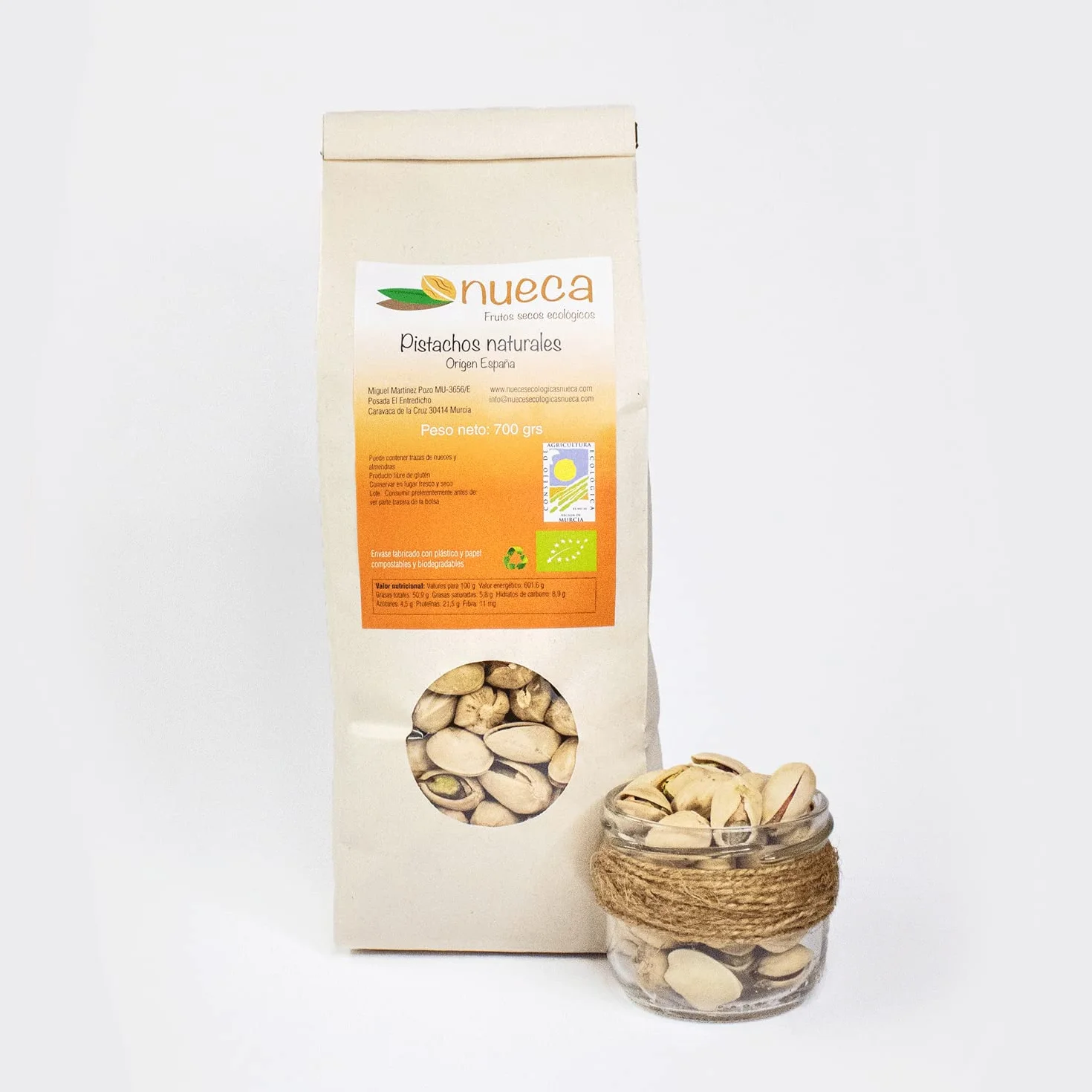 Pistachos naturales ecologicos NUECA España 700 g (1)