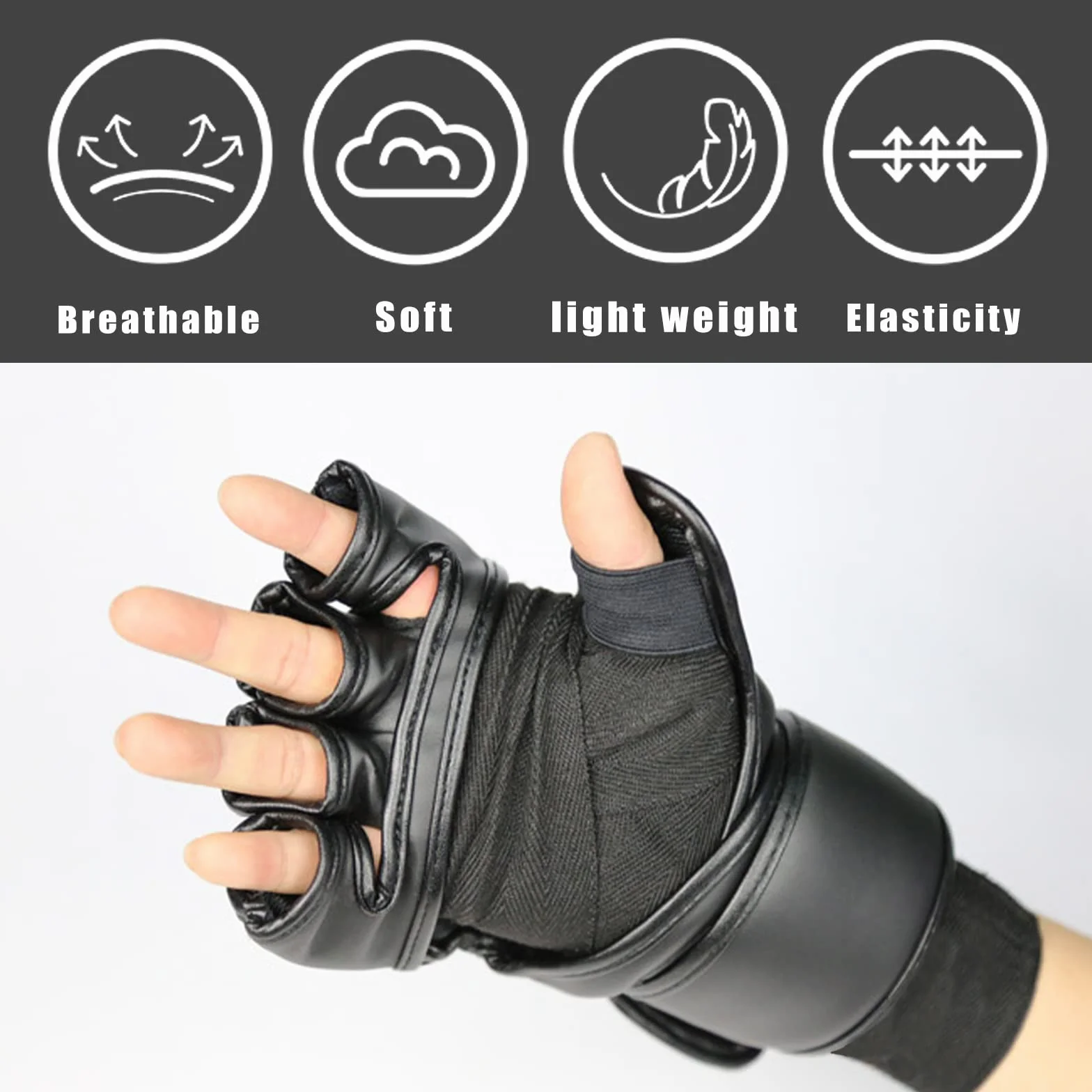 Senston Guantes MMA Grappling Sparring, Boxeo Entrenamiento Artes Marciales Taekwondo Karate Muay Thai