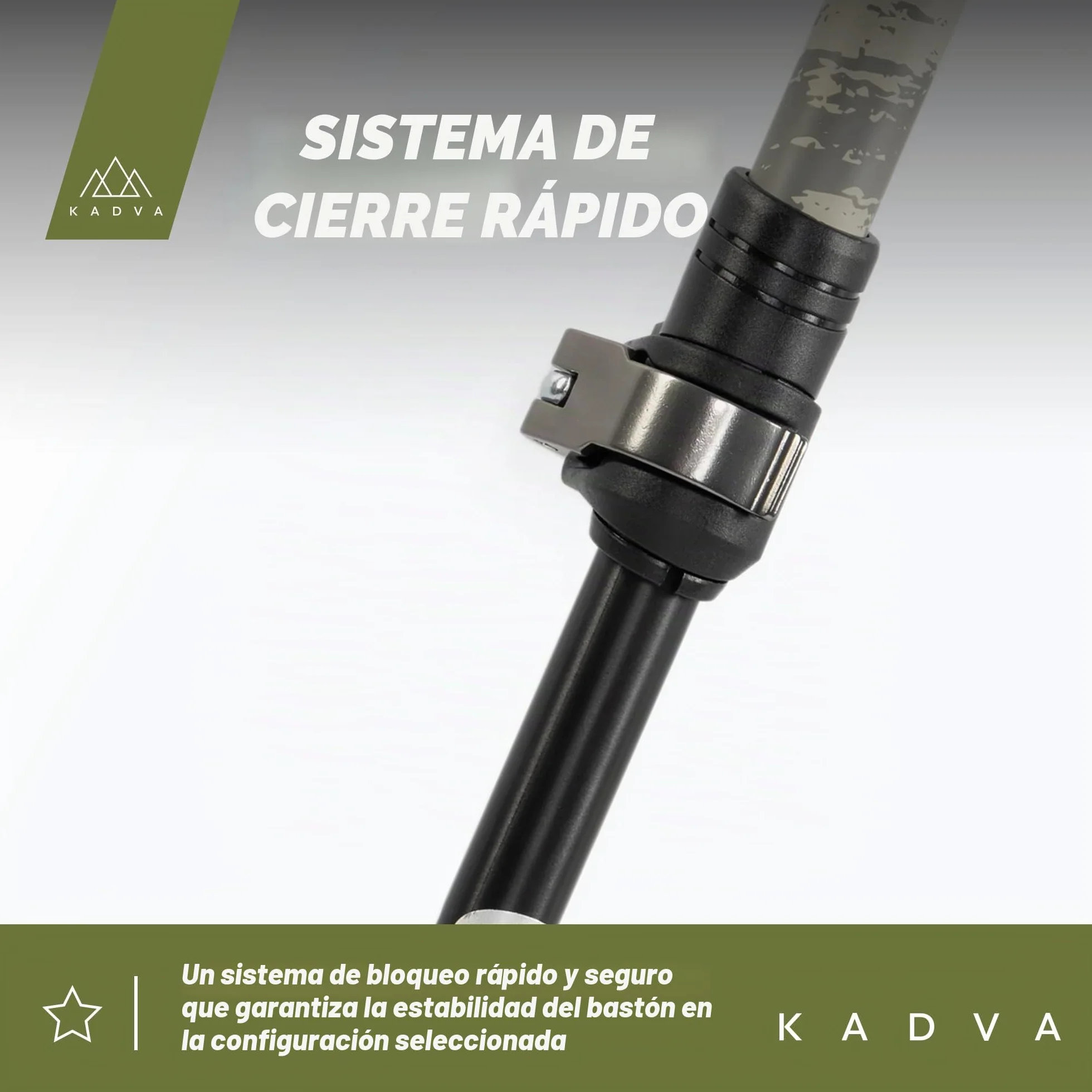 KADVA Bastones de Marcha nórdica HALNA Verde Ajustable 84-135 cm Bloqueo rápido Mango Polipropileno TPR