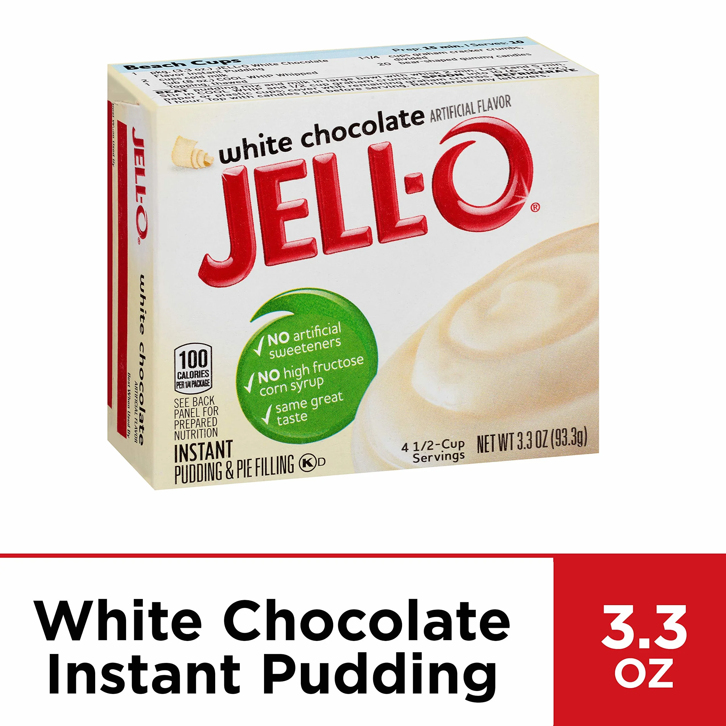 Jell-O Instant Pudding and Pie Filling White Chocolate 3.3-Ounce Pack of 6