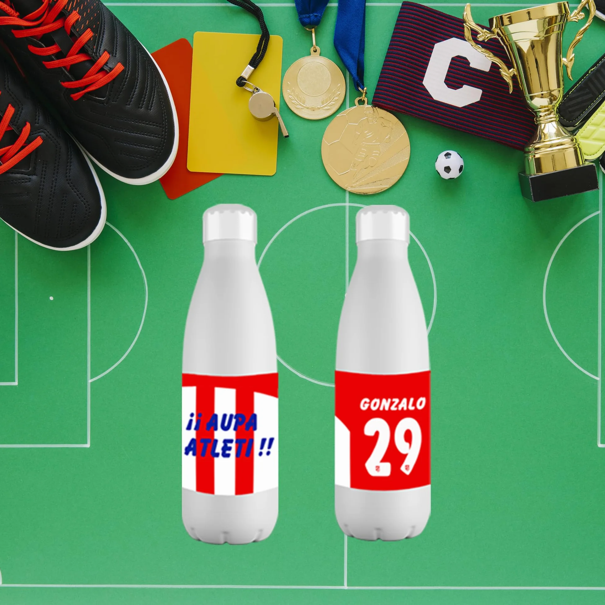 Botella Personalizada del Atletico Madrid de Acero Inoxidable 700 ml