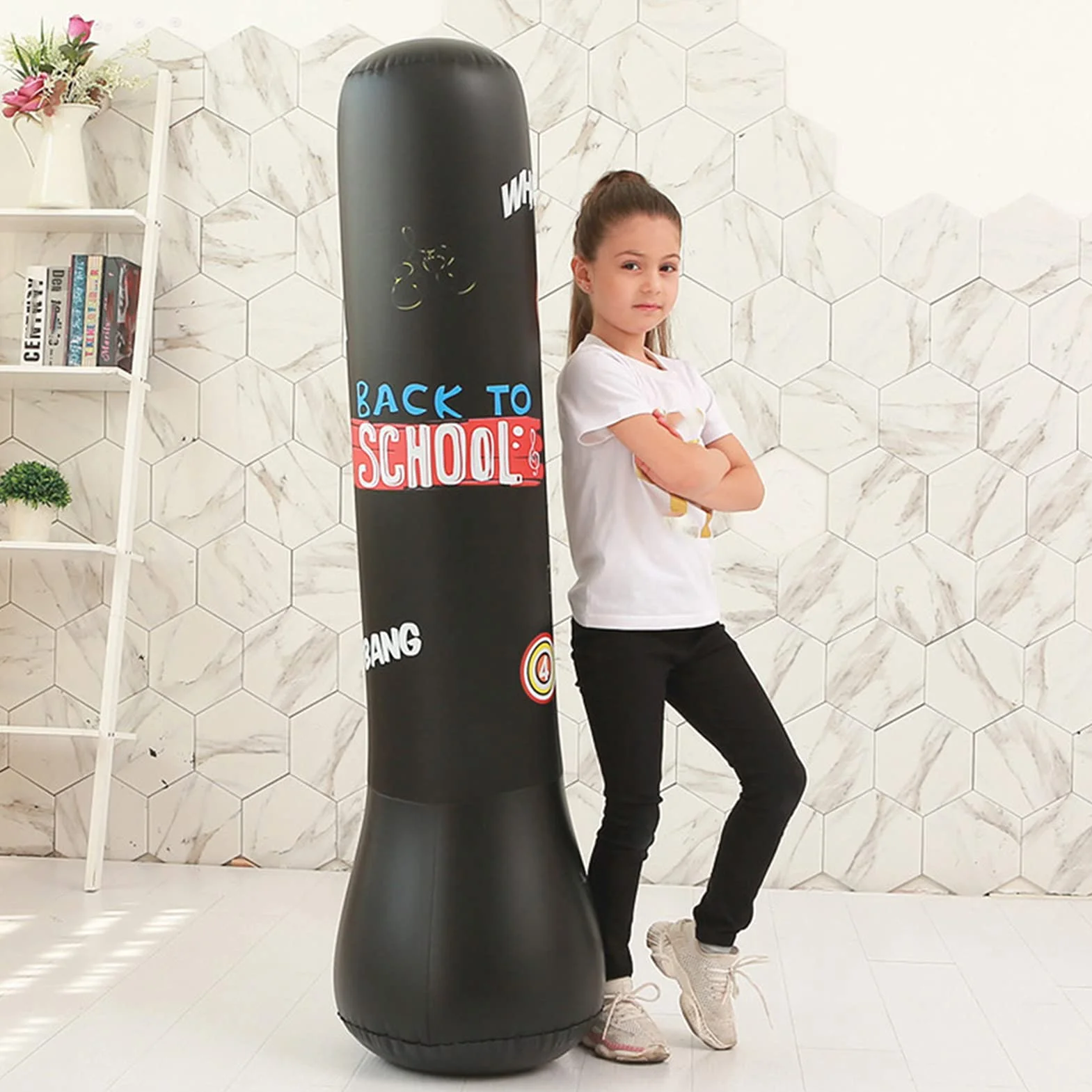 Saco de Boxeo Inflable con Base de Agua, Material PVC Resistente, Equipo de Entrenamiento