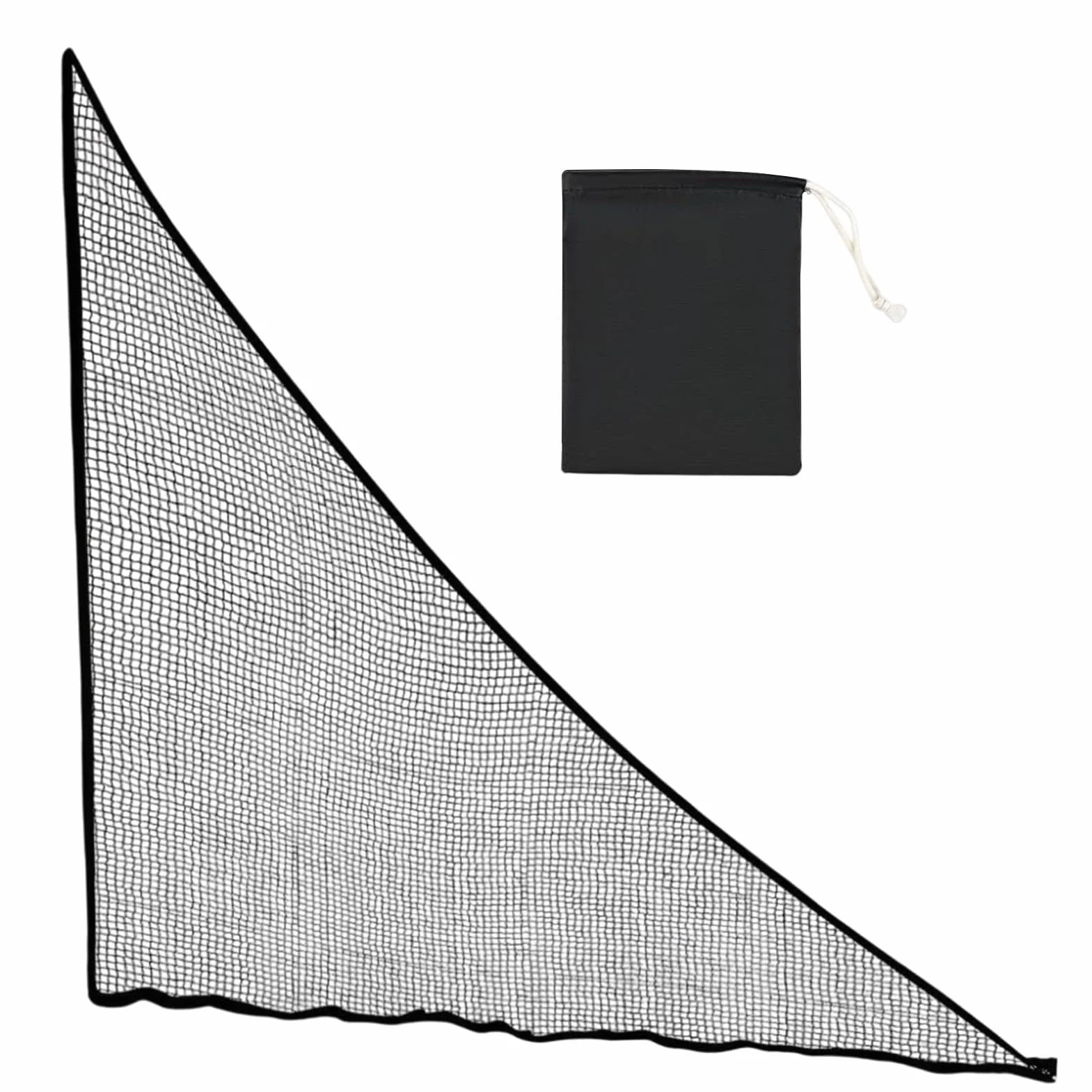 Red de práctica de golf triangular lateral con sacos