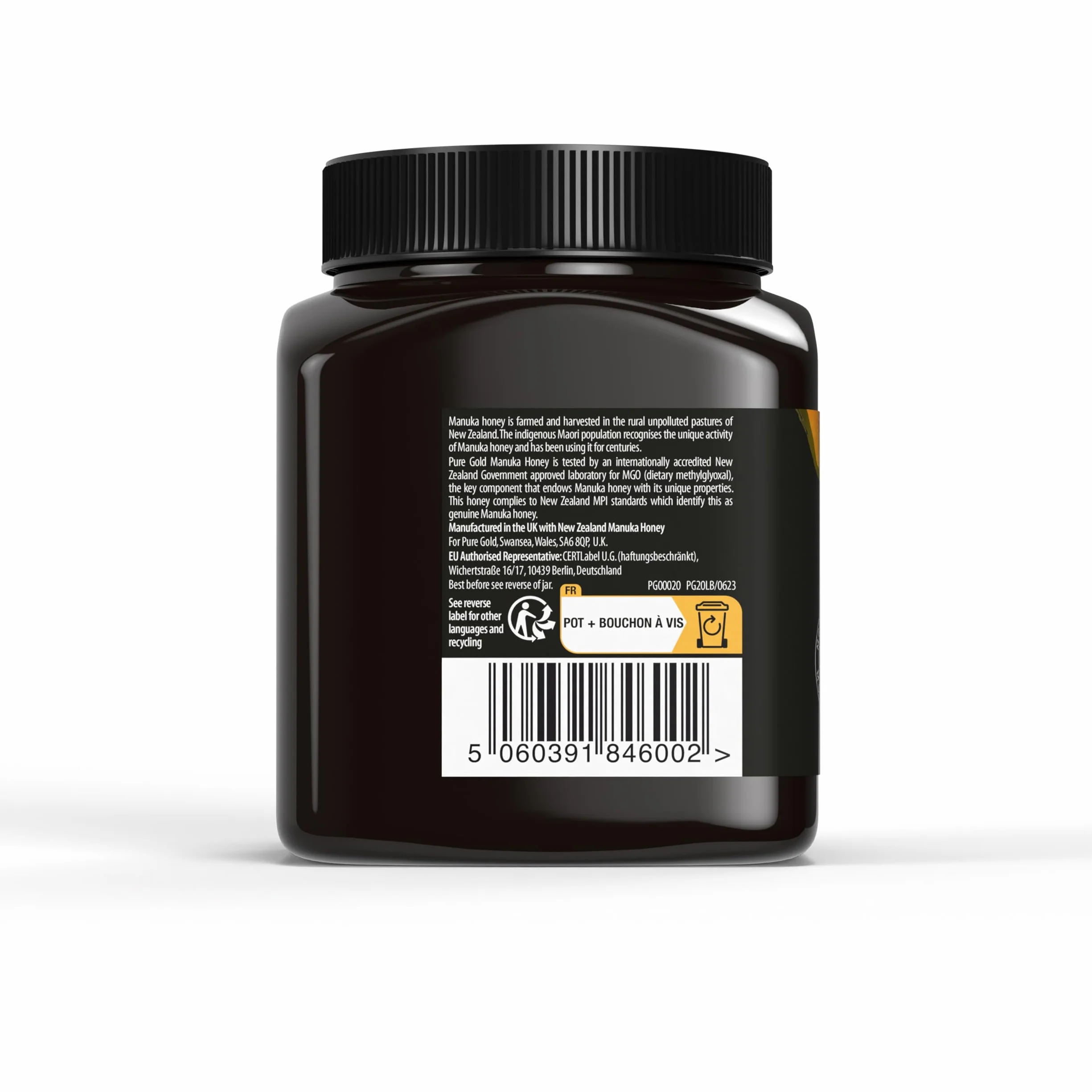 Pure Gold Miel Natural Cruda de Manuka, Ecológica, Producida en Nueva Zelanda
