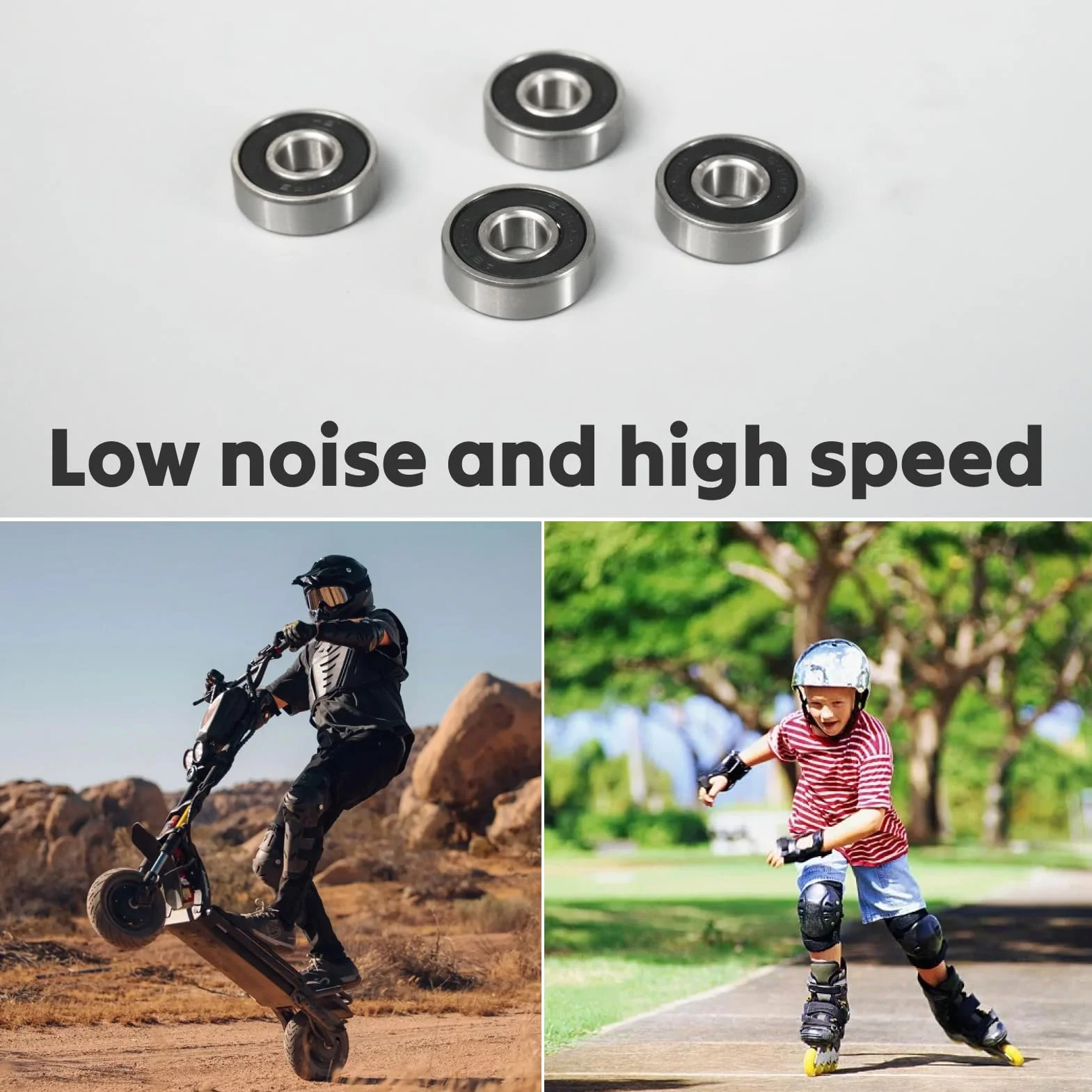 Rodamientos de bolas 608RS ABEC 9 8x22x7 mm para Skateboard, Longboard Eléctrico, Blindados (20pcs)